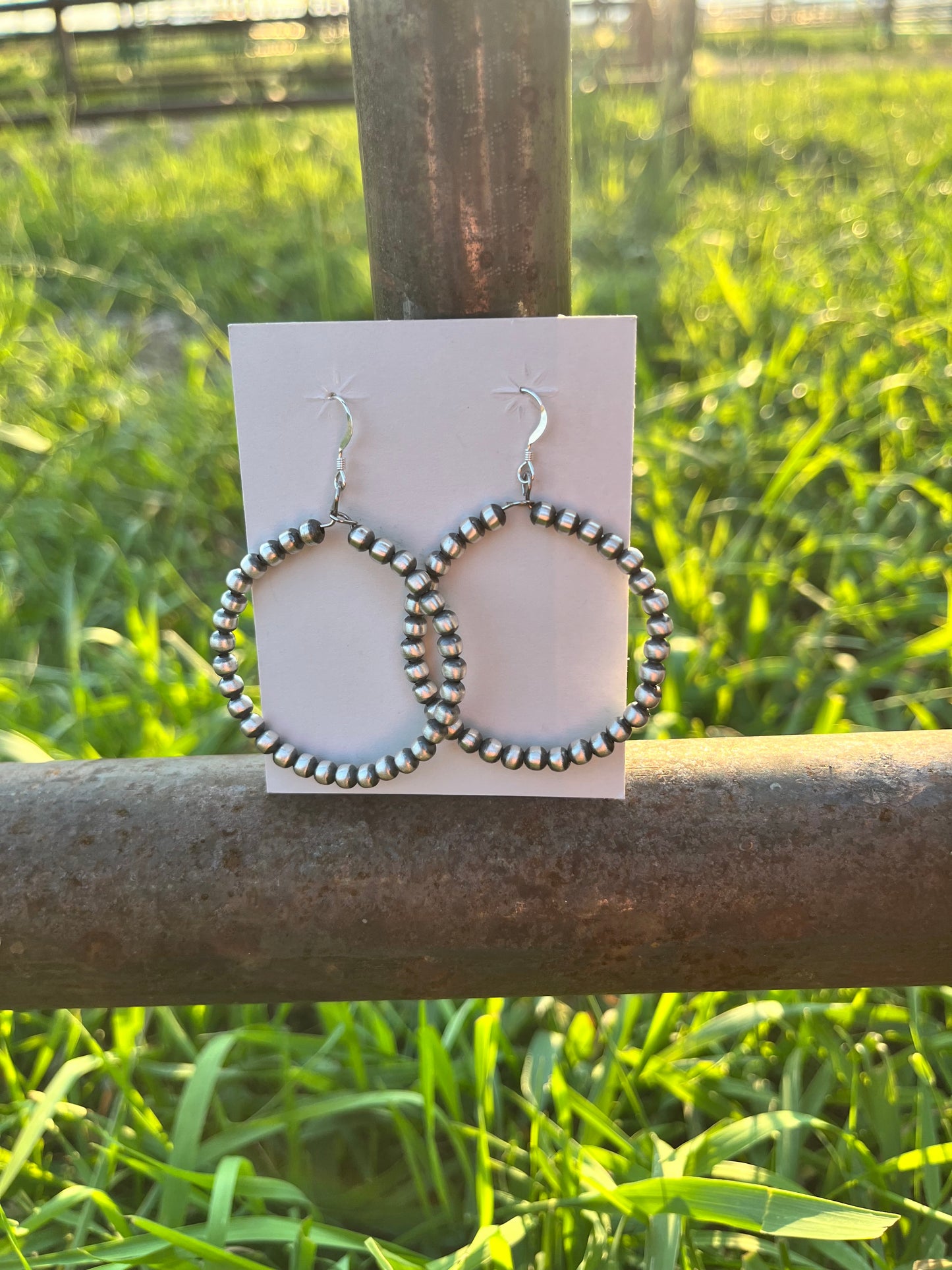Navajo Pearl Circle Hoop Earrings