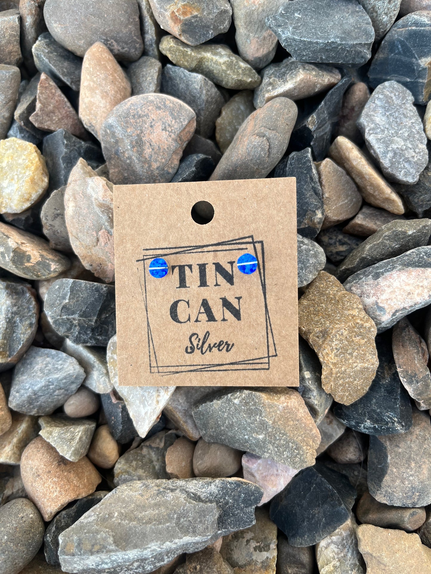 Dark Blue Opal Inlay Studs