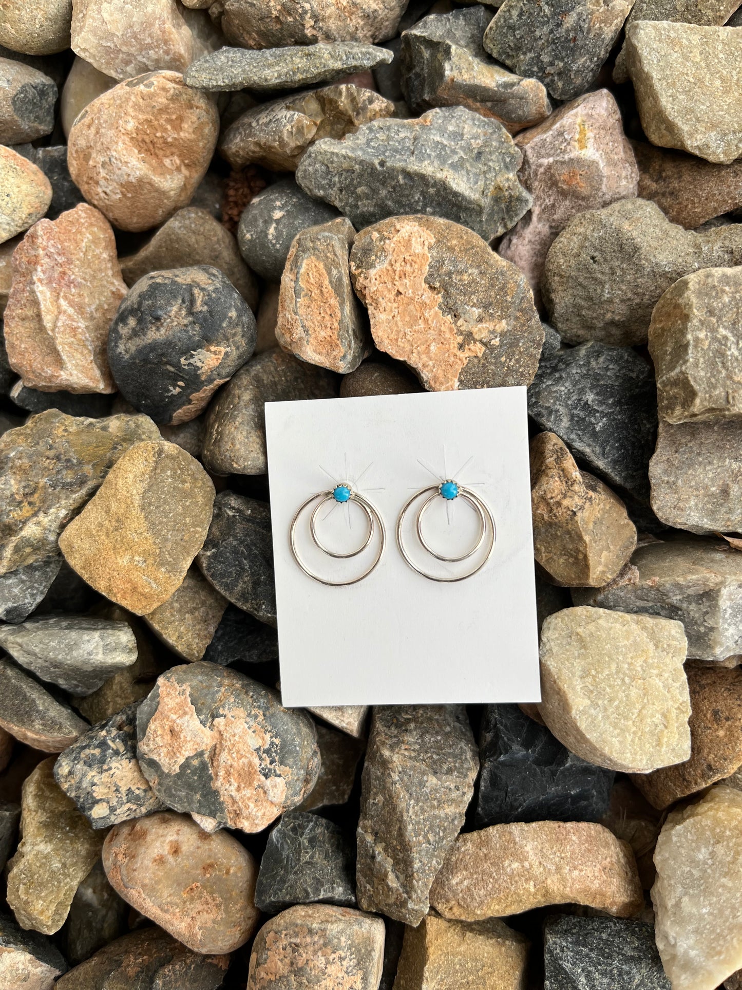 Bigger Round and Round with Tiny Turquoise Studs