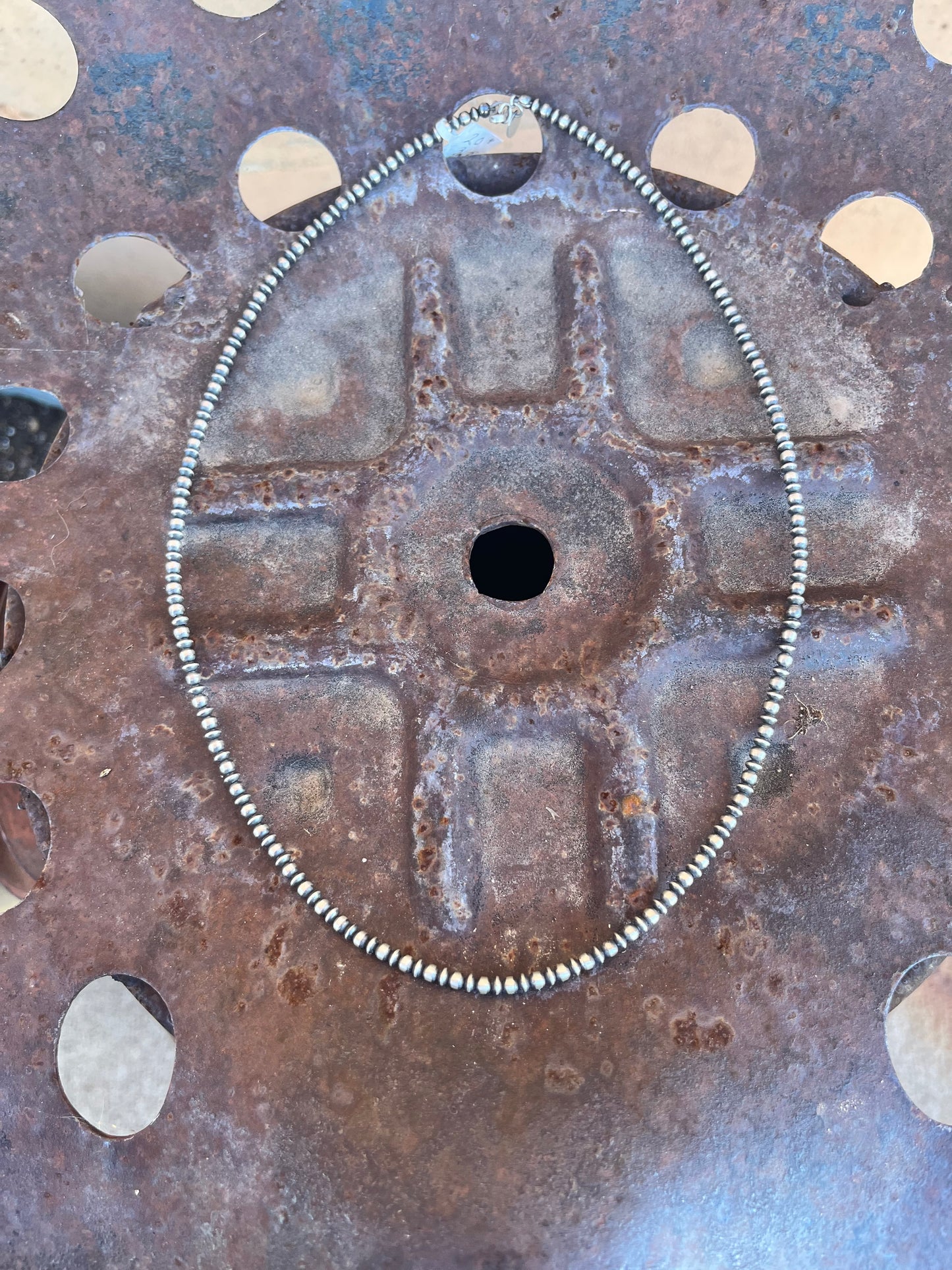 3 mm Round Bead and Disk Bead Navajo Pearl Necklace