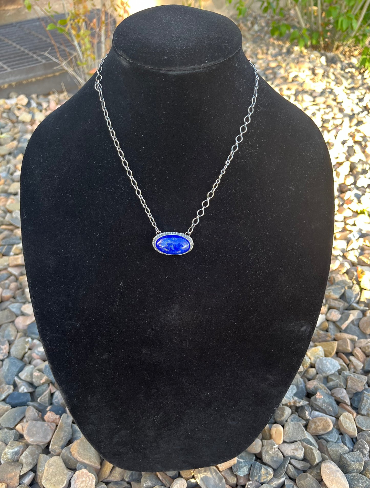 Thick Lapis Chain Necklace