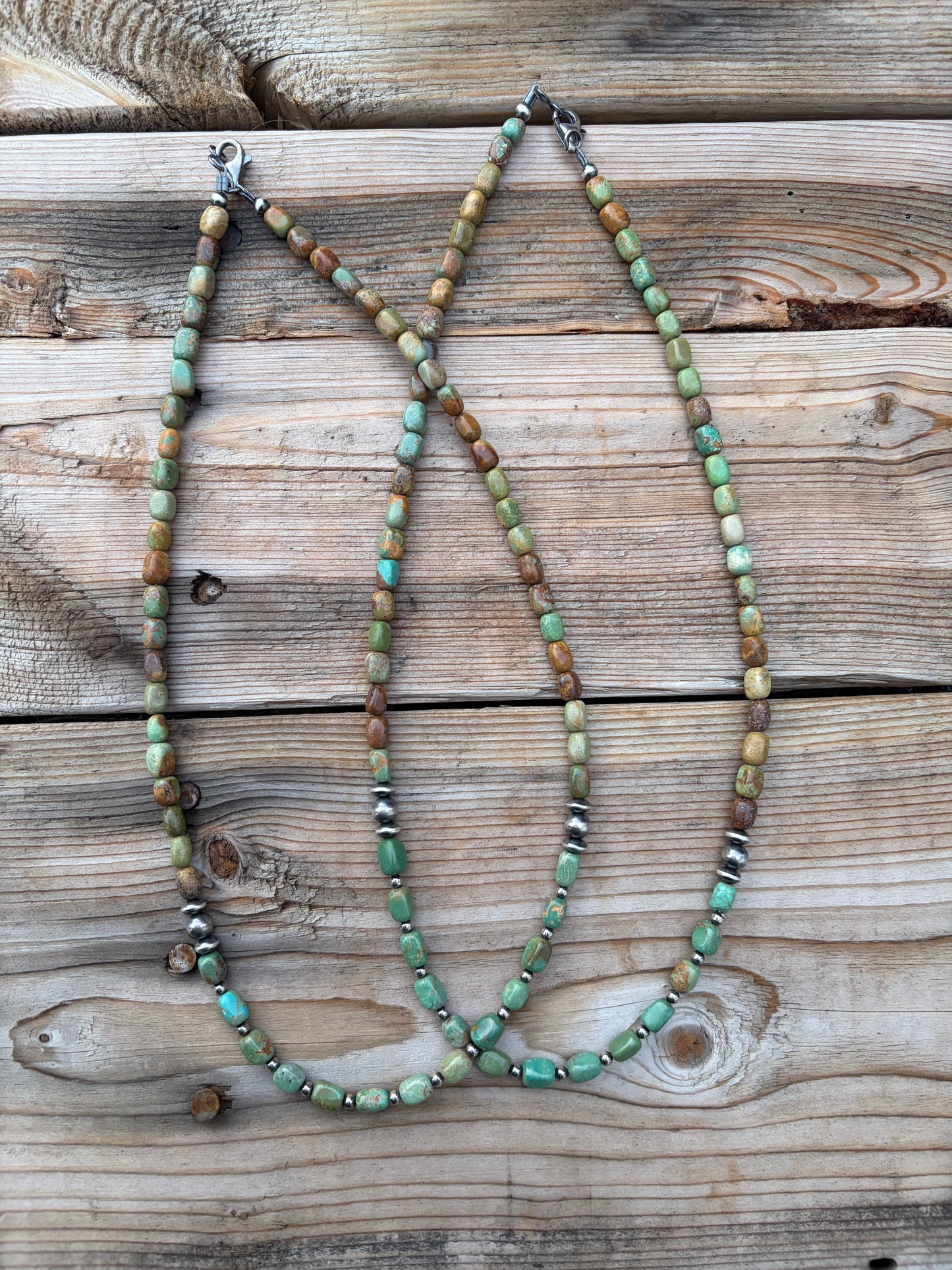 Earthy Turquoise and Pearl Necklace