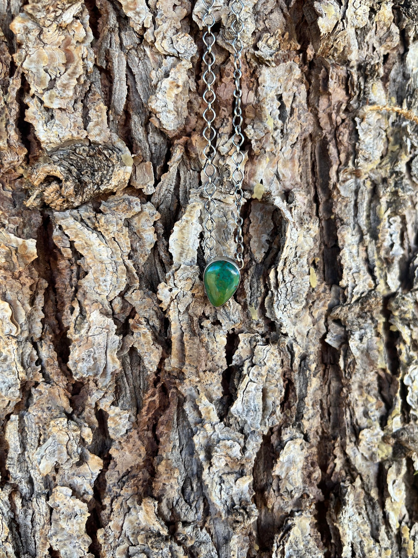 Green Turquoise Chain Necklace