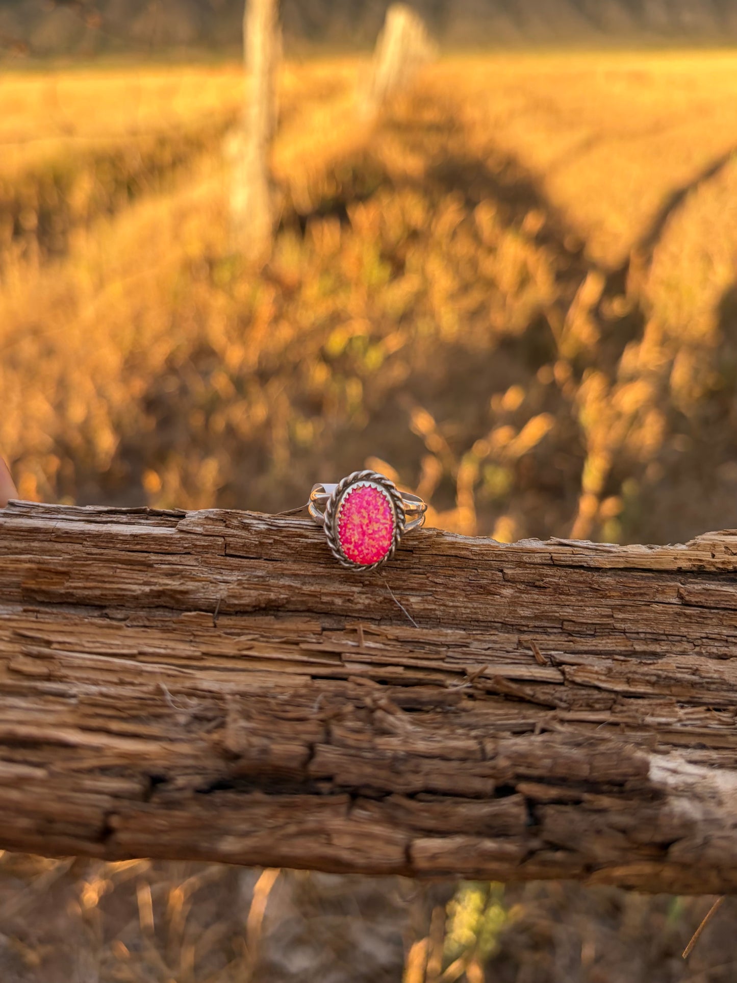 Hot Pink Opal Ring