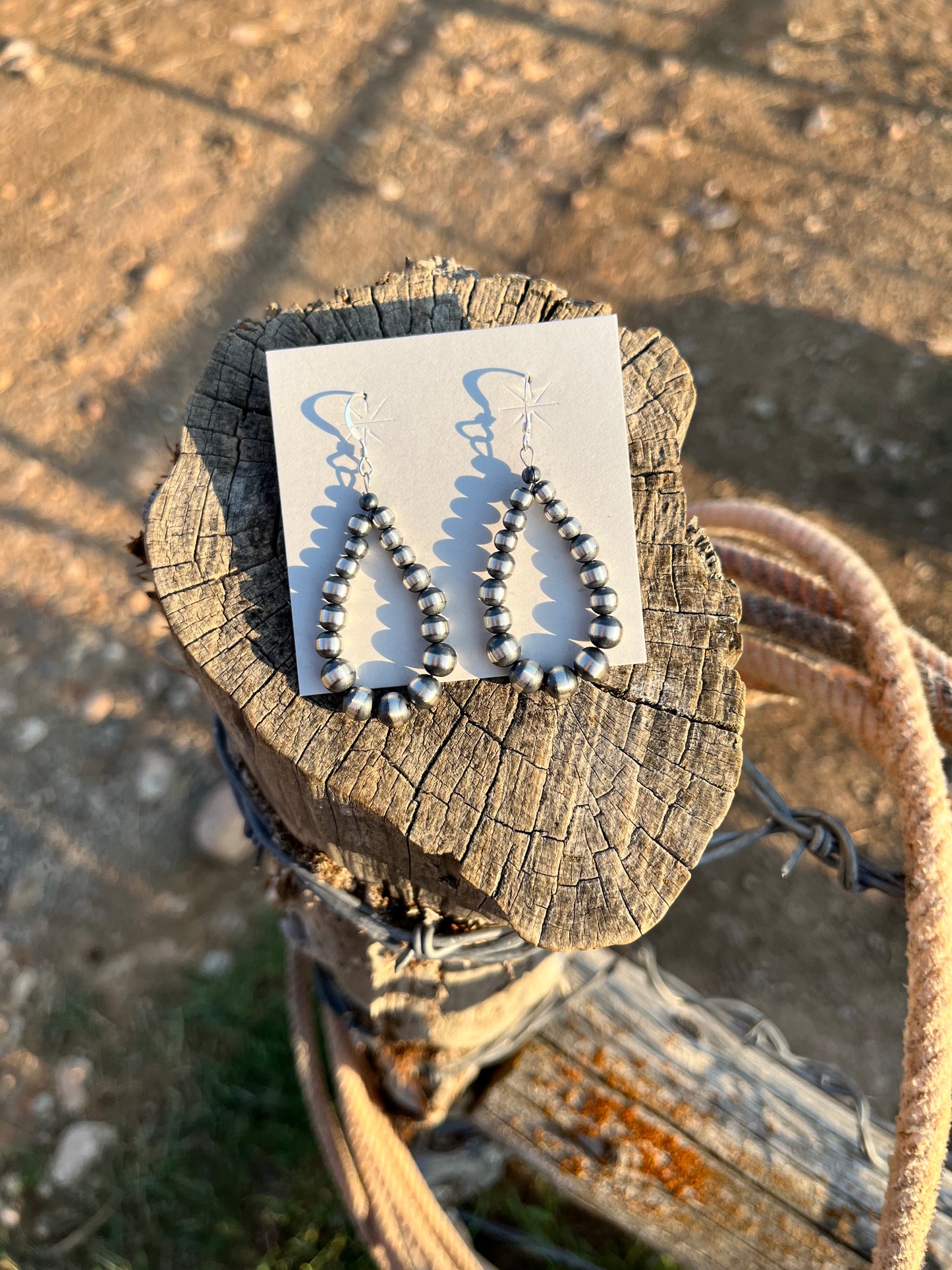Navajo Pearl Graduated Teardrop Earrings