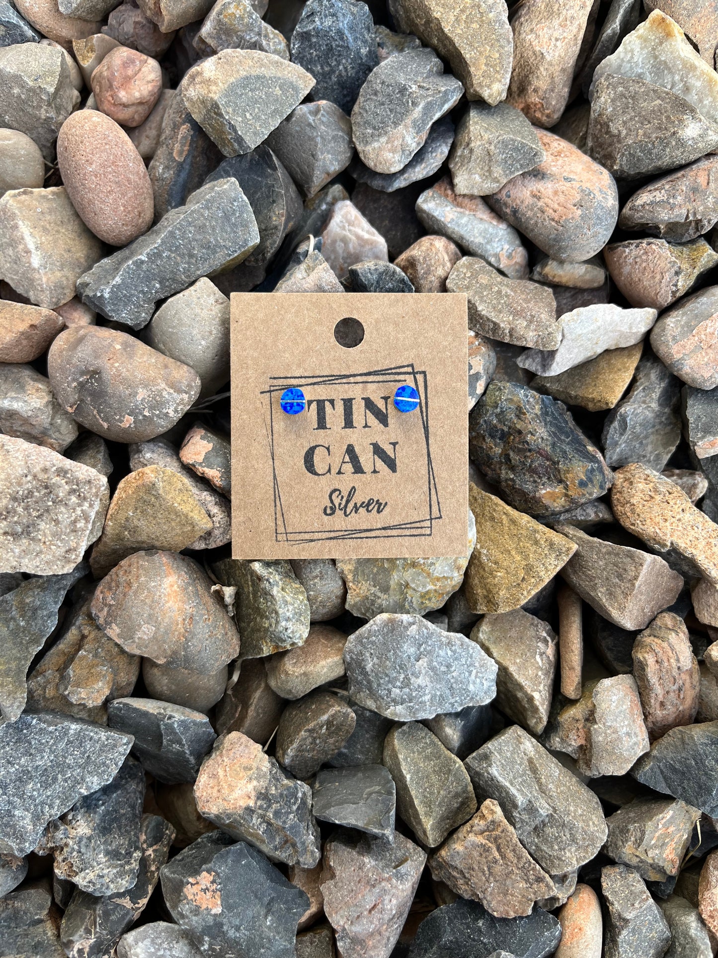 Dark Blue Opal Inlay Studs
