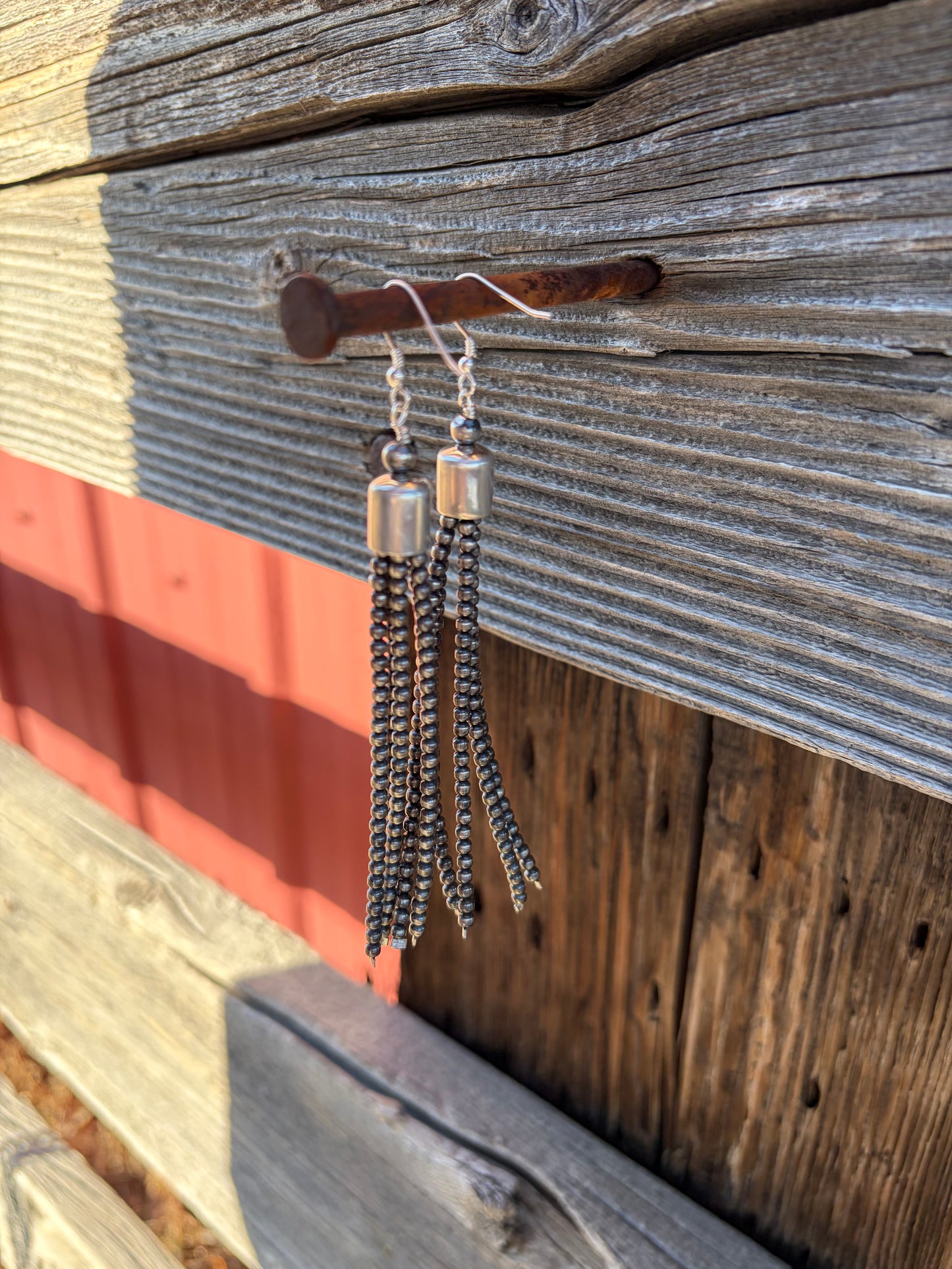 3mm Pearl Tassel Earrings - Long