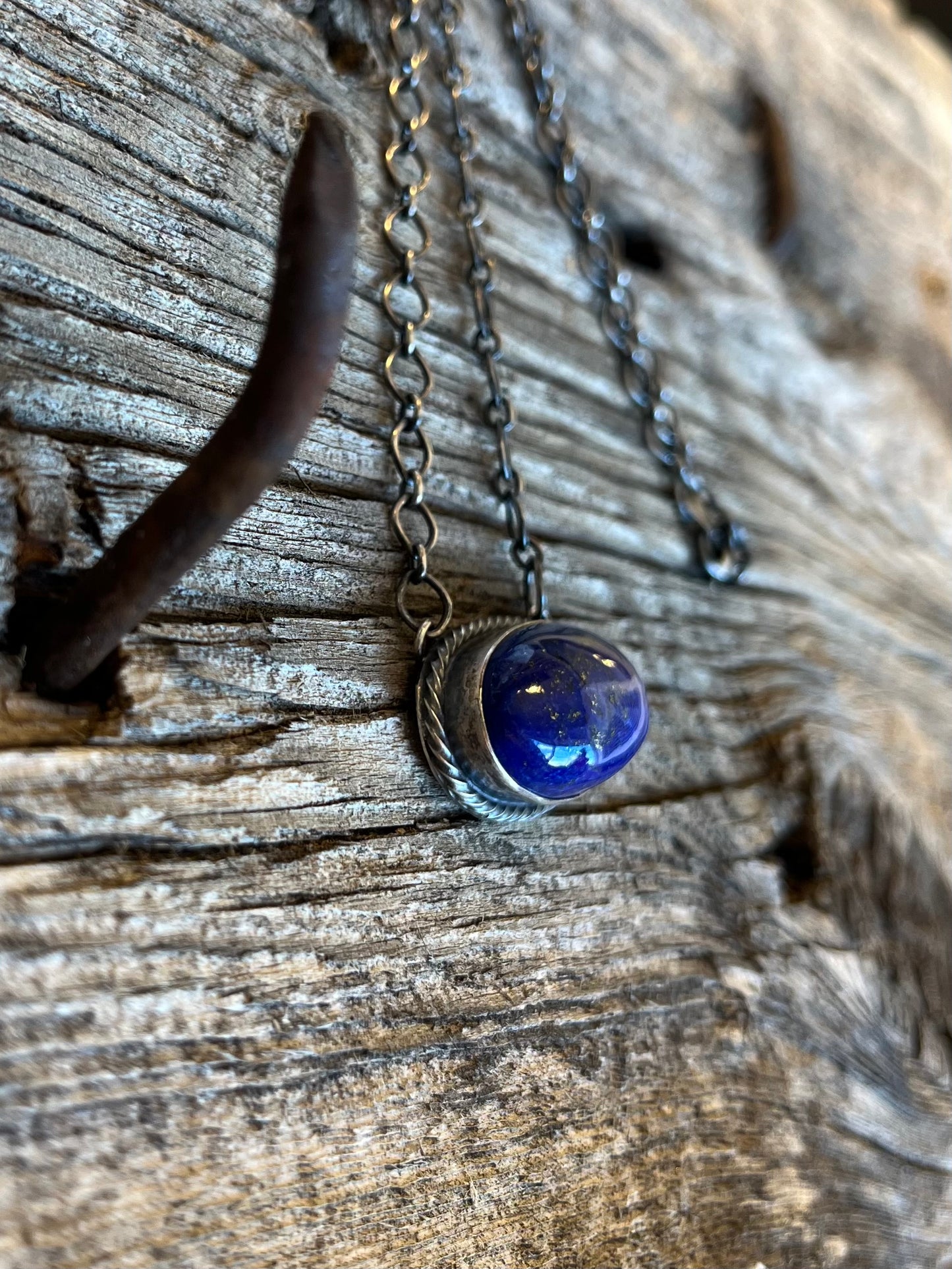 Thick Lapis Chain Necklace