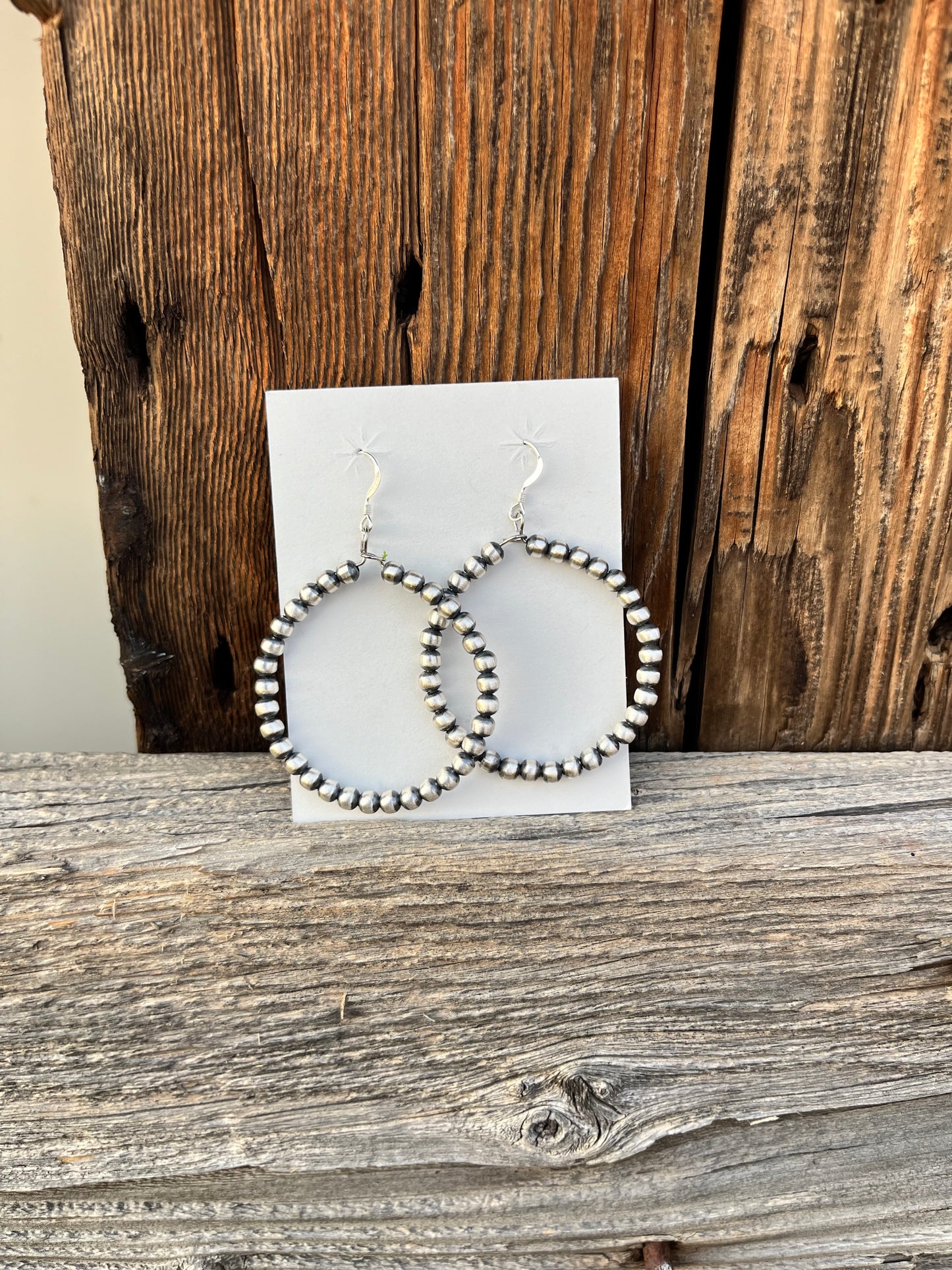 Navajo Pearl Circle Hoop Earrings