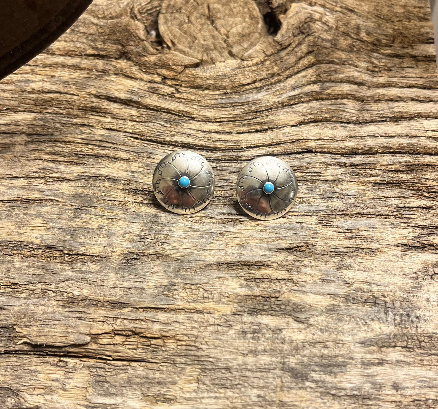 Flower Stamped Concho Earrings