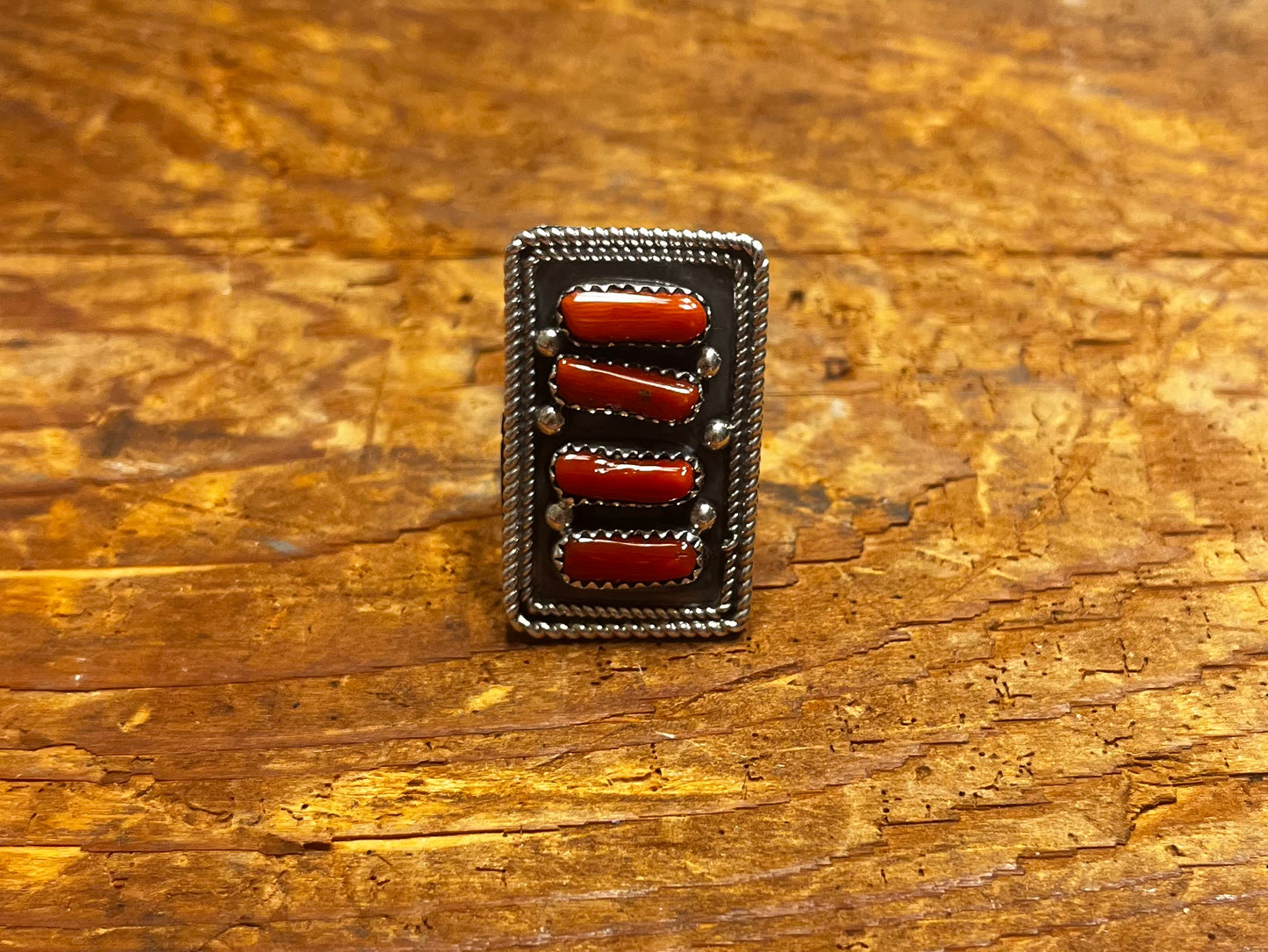 4 Stone Coral Ring