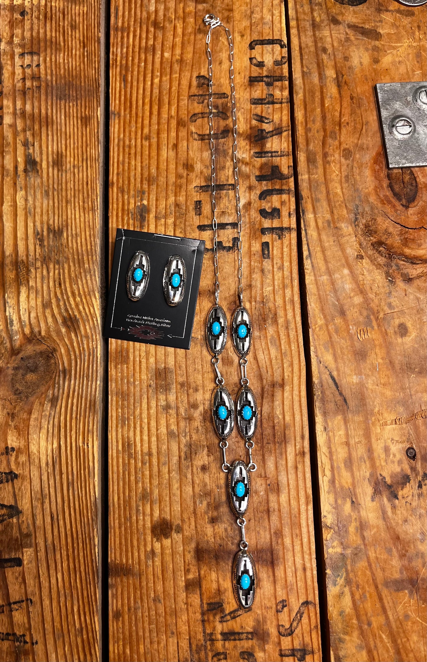 Shadow Box Lariat Necklace Set