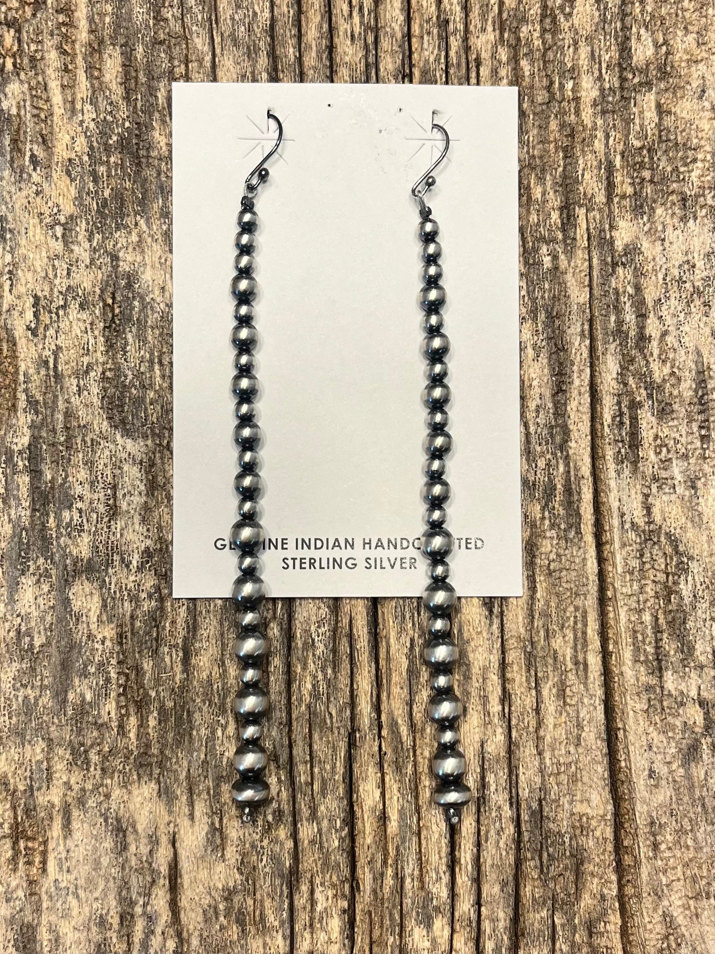 Long Navajo Pearl Drop Earrings