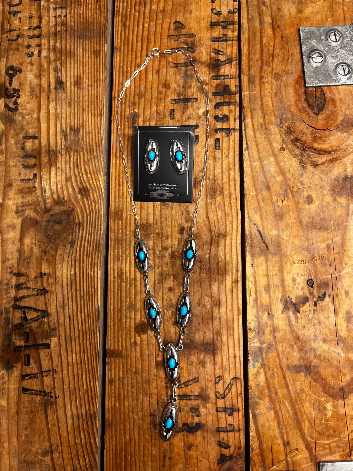 Shadow Box Lariat Necklace Set