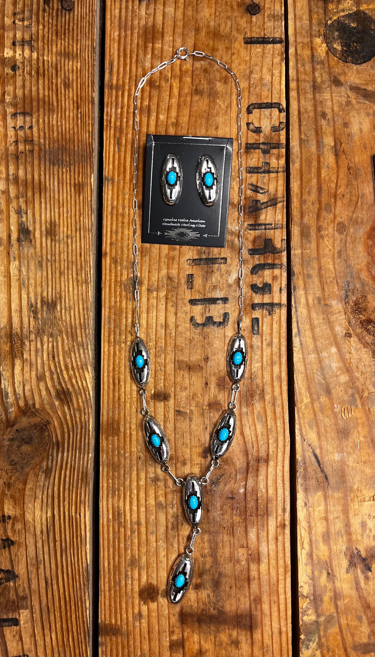 Shadow Box Lariat Necklace Set