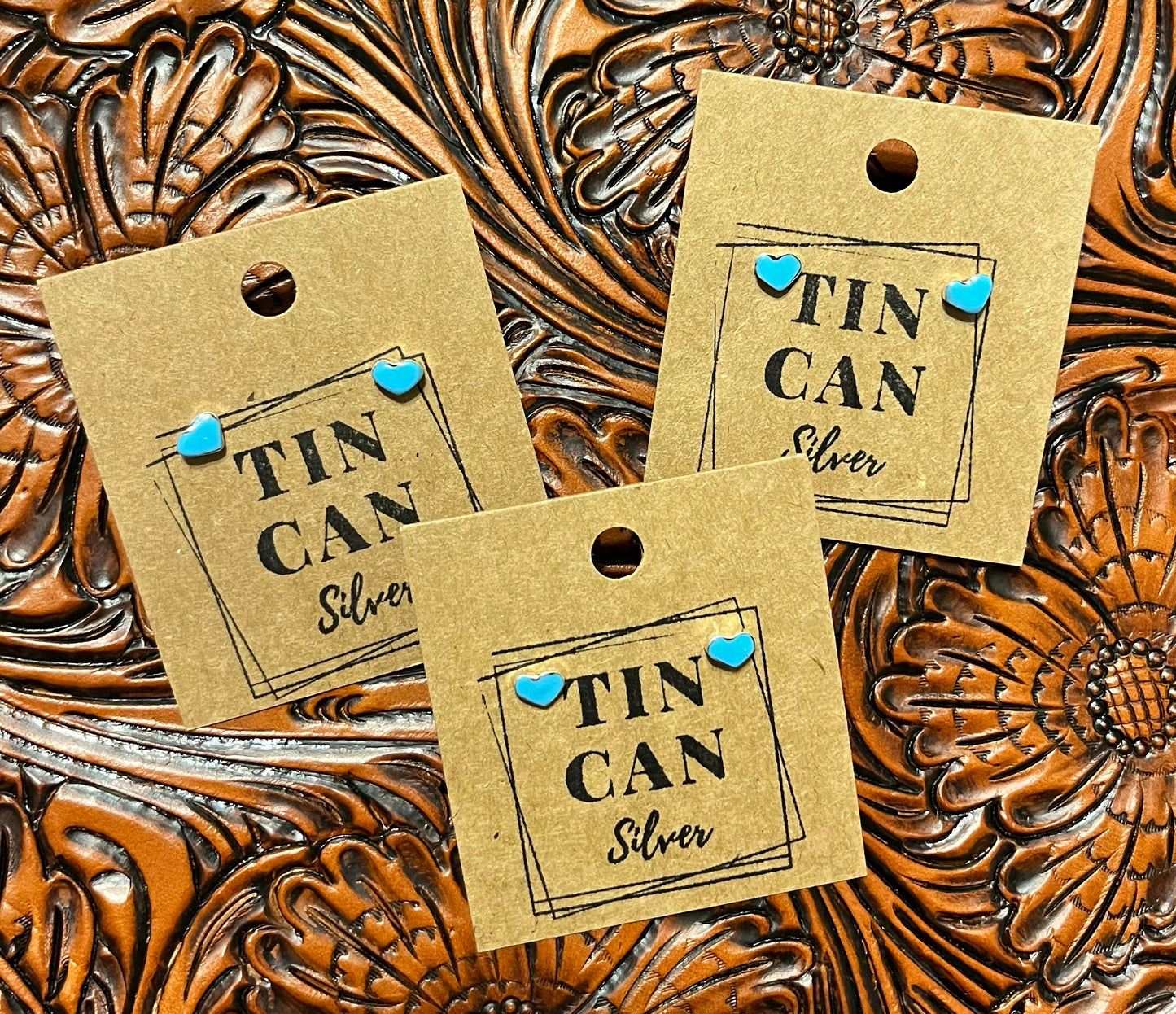Lil Heart Turquoise Studs