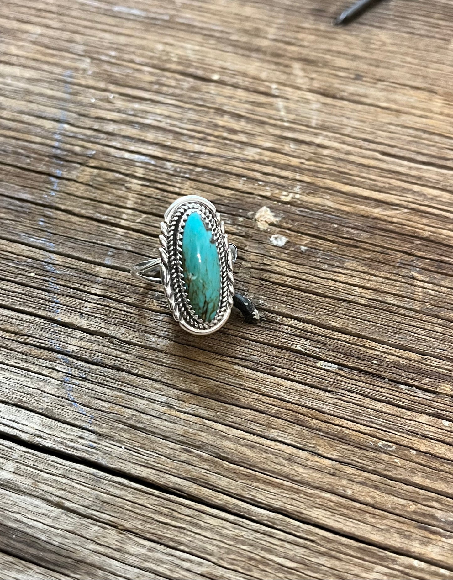 Long Oval Turquoise Ring