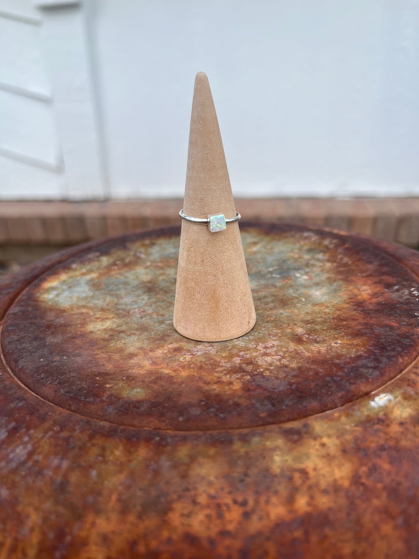 White Opal Ring