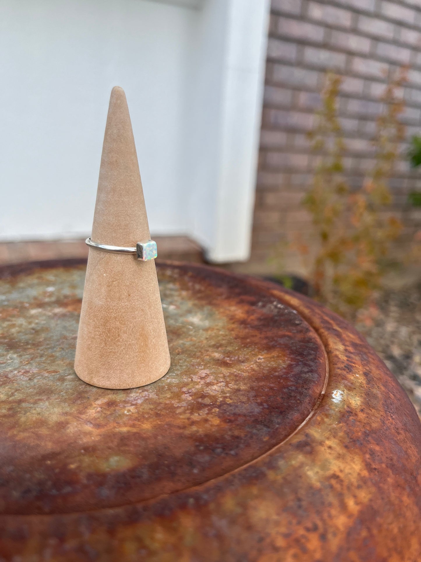 White Opal Ring