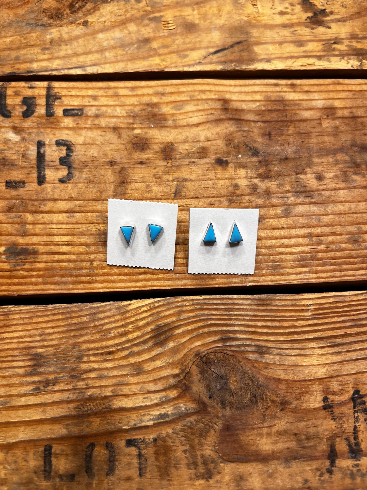 Turquoise Triangle Studs