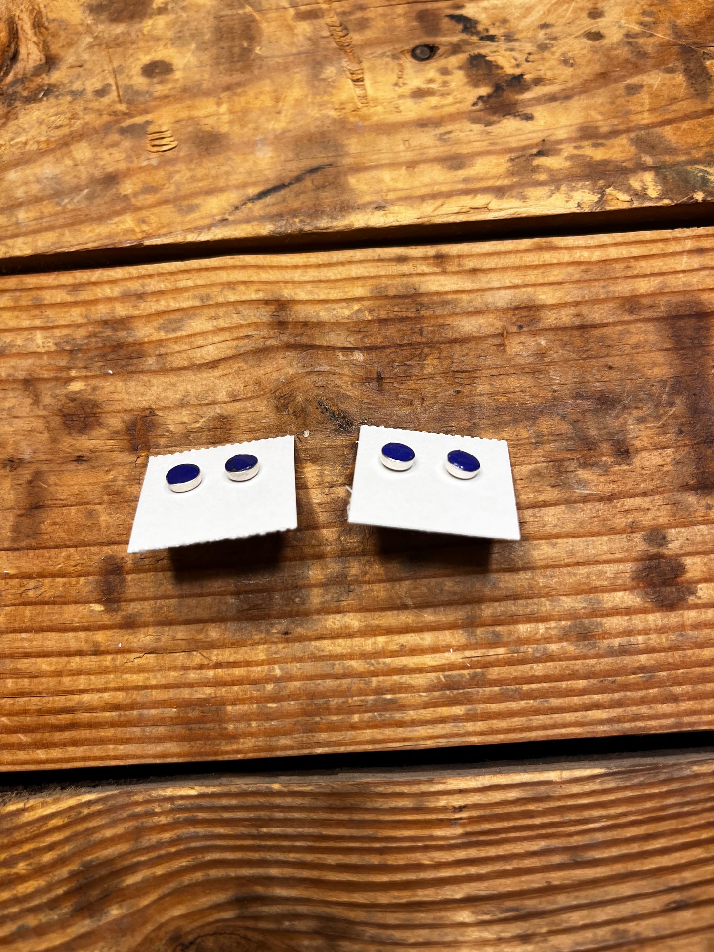 Simple Lapis Stud Earrings