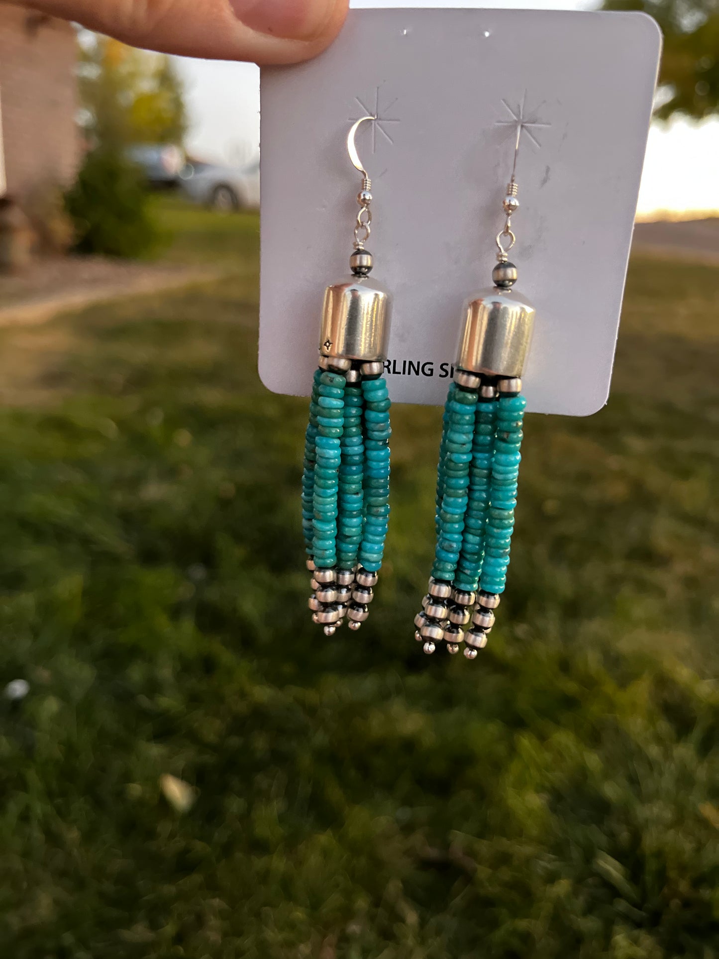 Turquoise Tassel Earrings