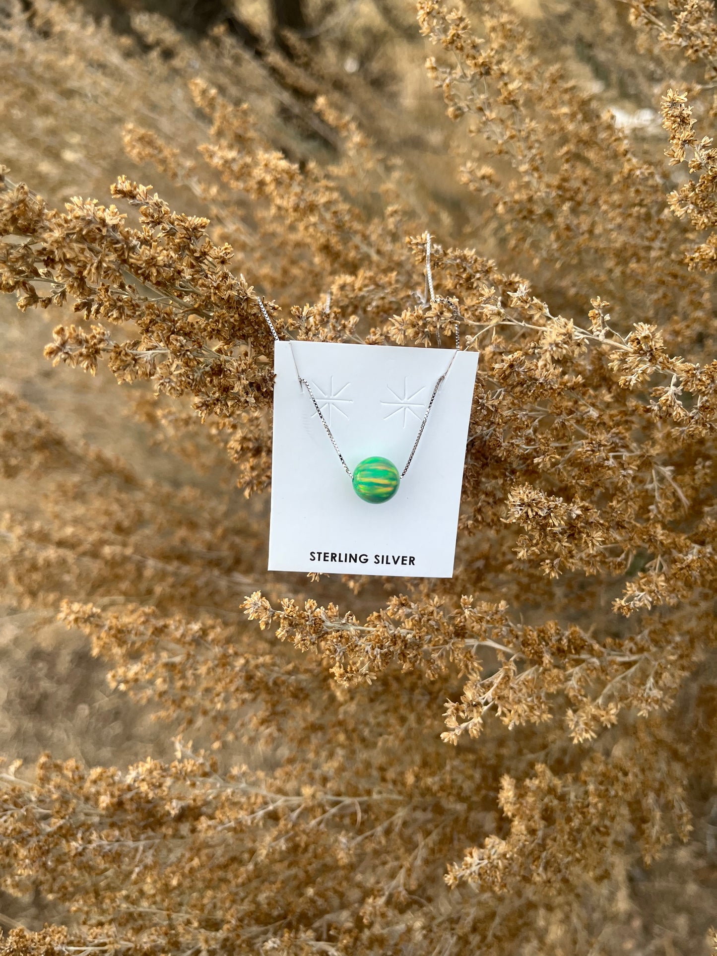 Light Green Floating Opal Necklace
