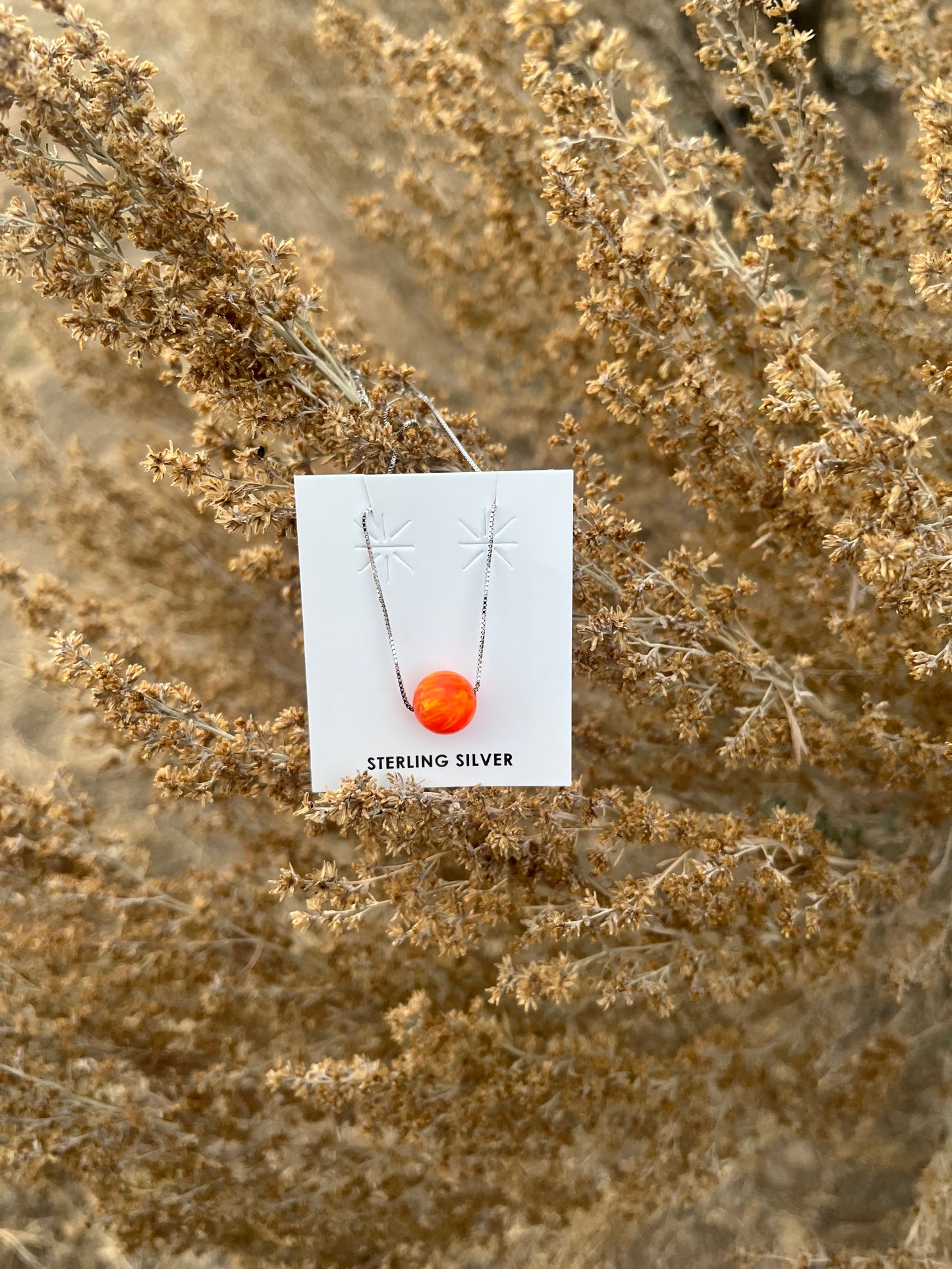 Orange Floating Opal Necklace