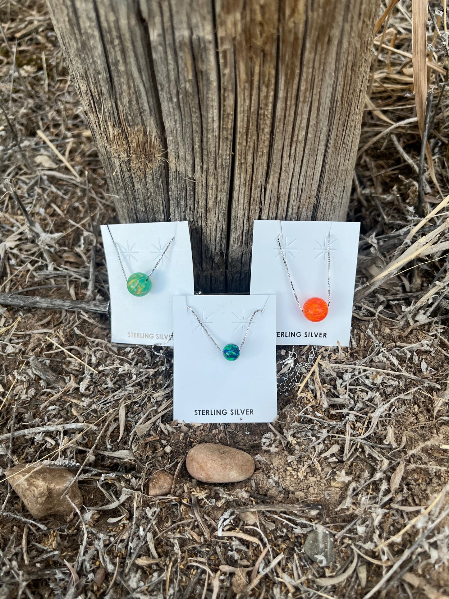 Orange Floating Opal Necklace