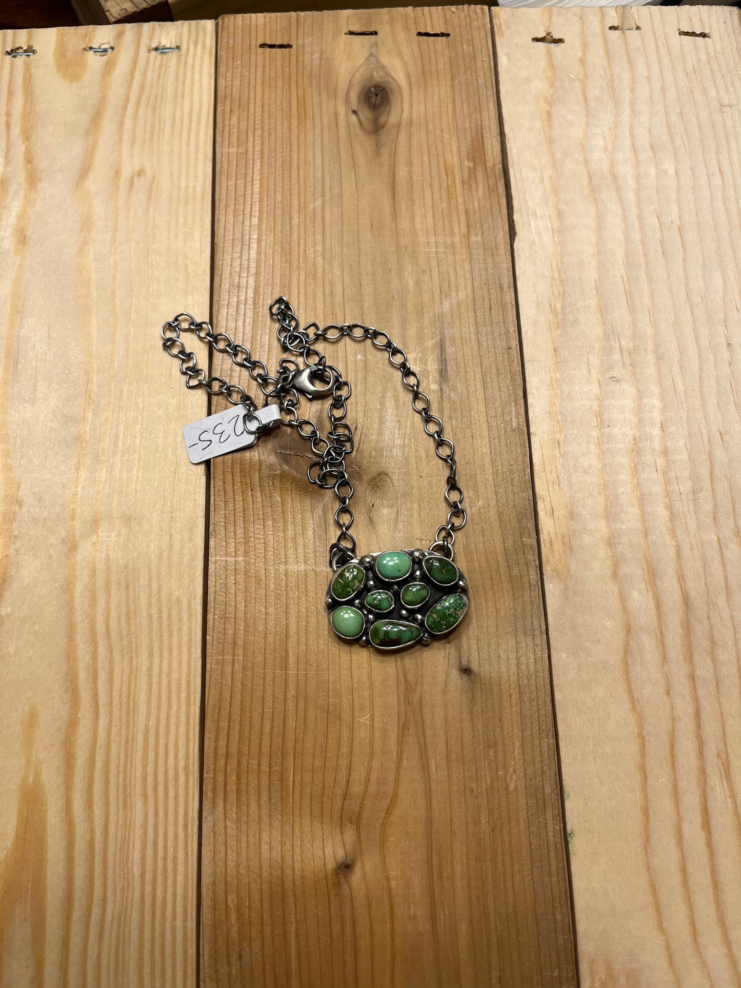 8 Stone Cluster Chain Necklace