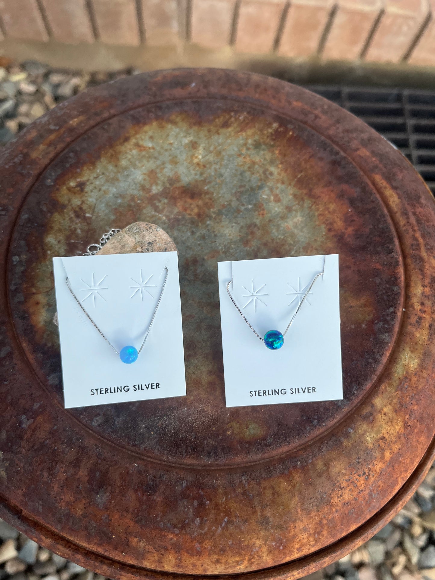 Little Sky Blue Floating Opal Necklace