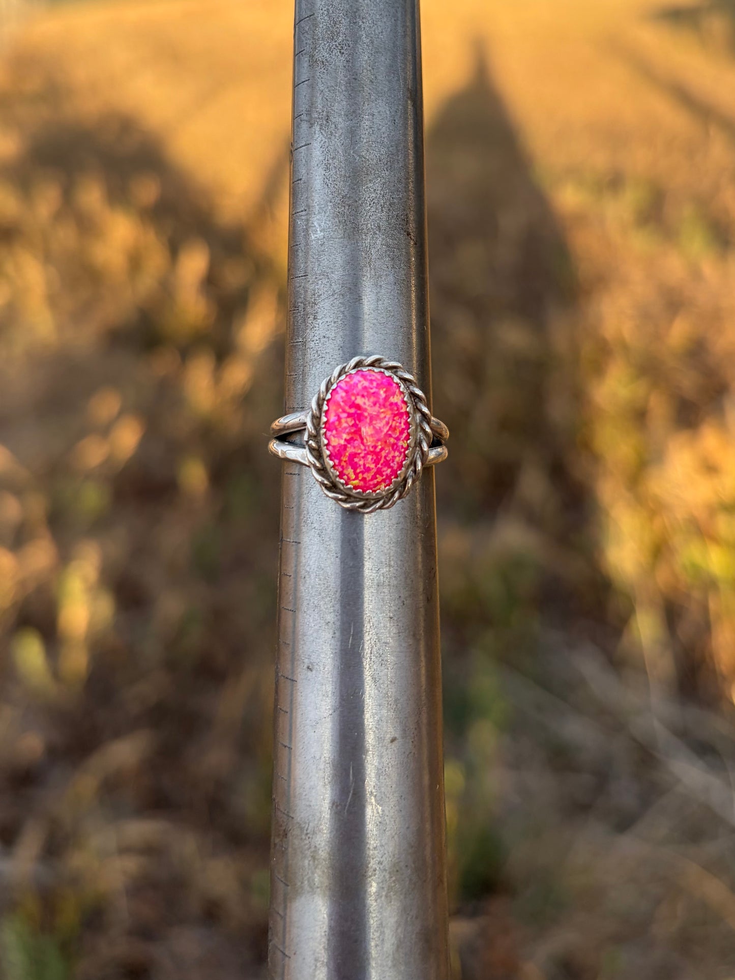 Hot Pink Opal Ring