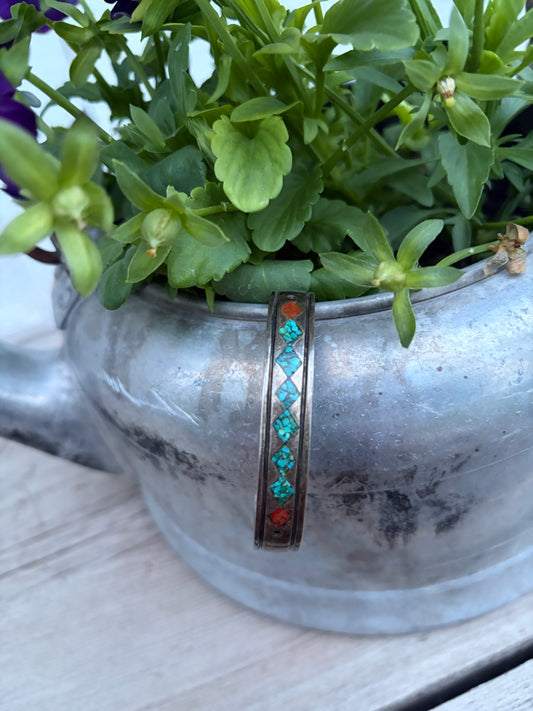 Vintage Chip Inlay Cuff