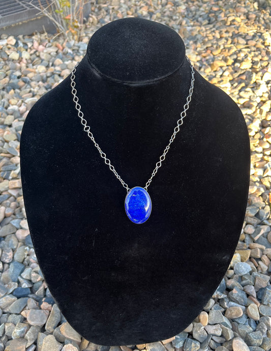 Huge Chunk of Lapis Chain Necklace