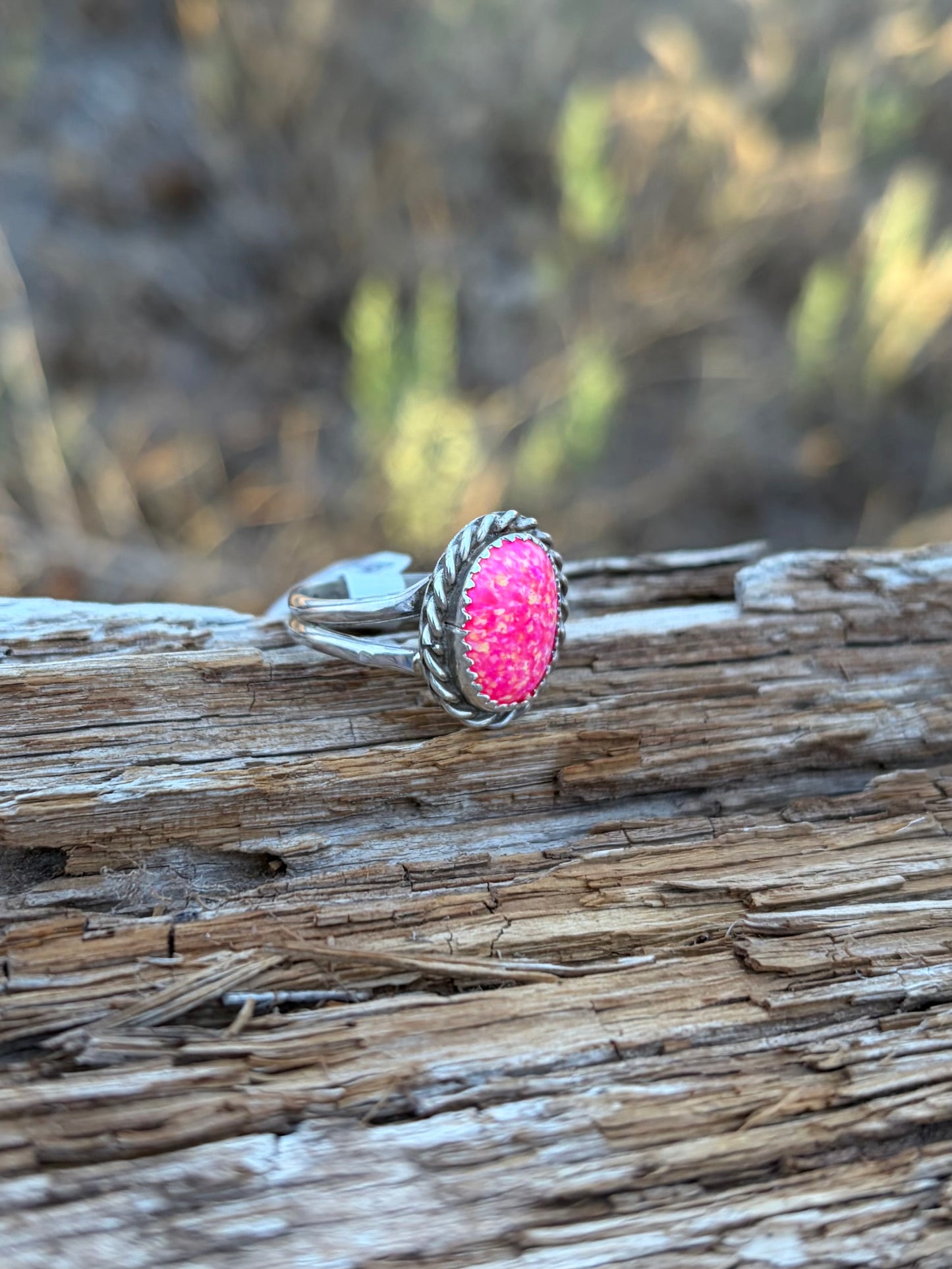 Hot Pink Opal Ring