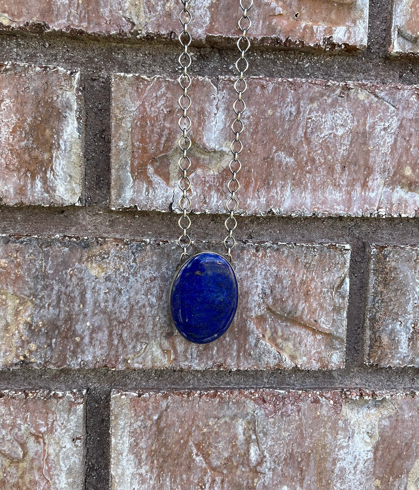 Huge Chunk of Lapis Chain Necklace