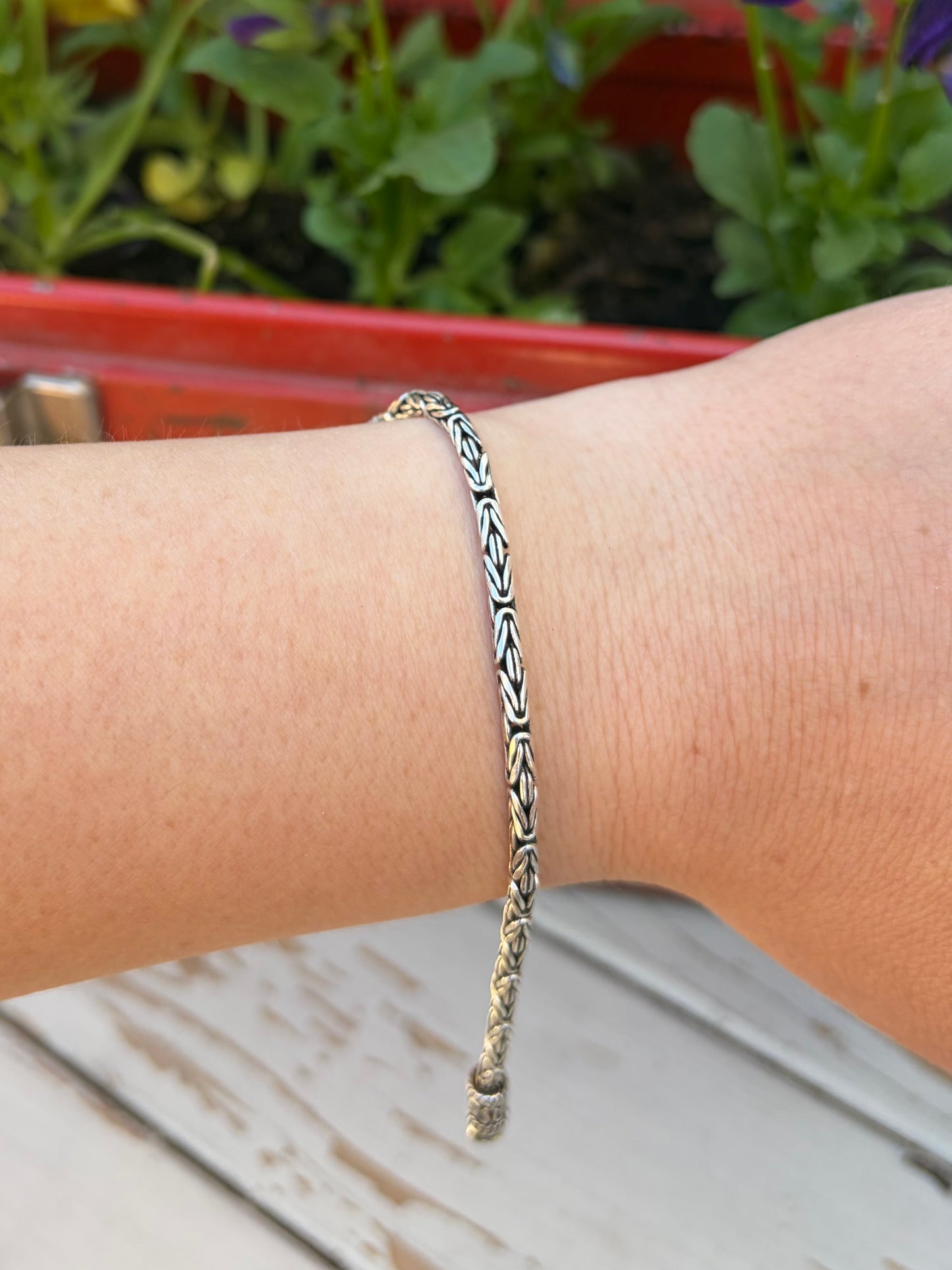 Sterling Silver Byzantine Bracelet