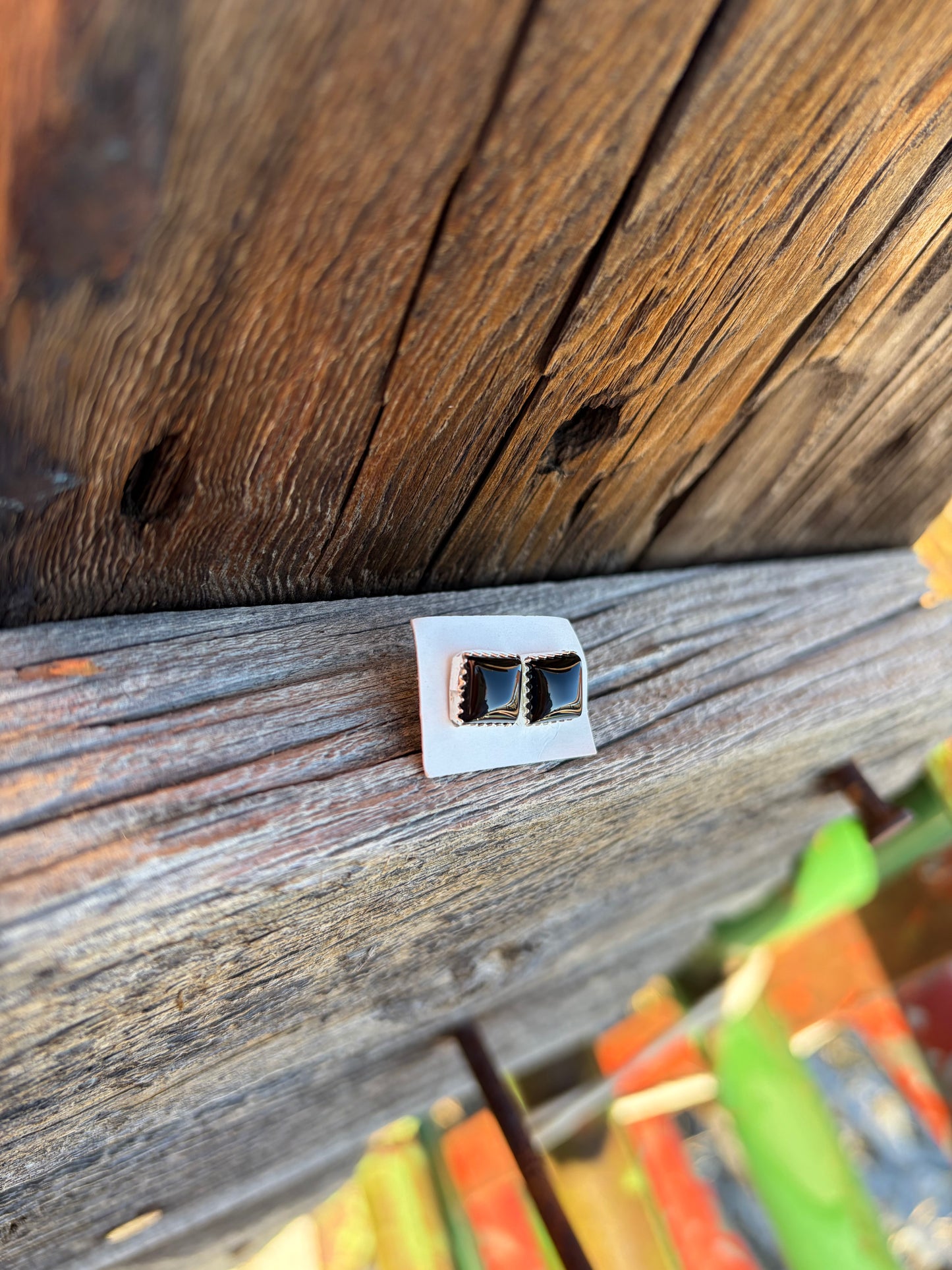 Square Onyx Studs