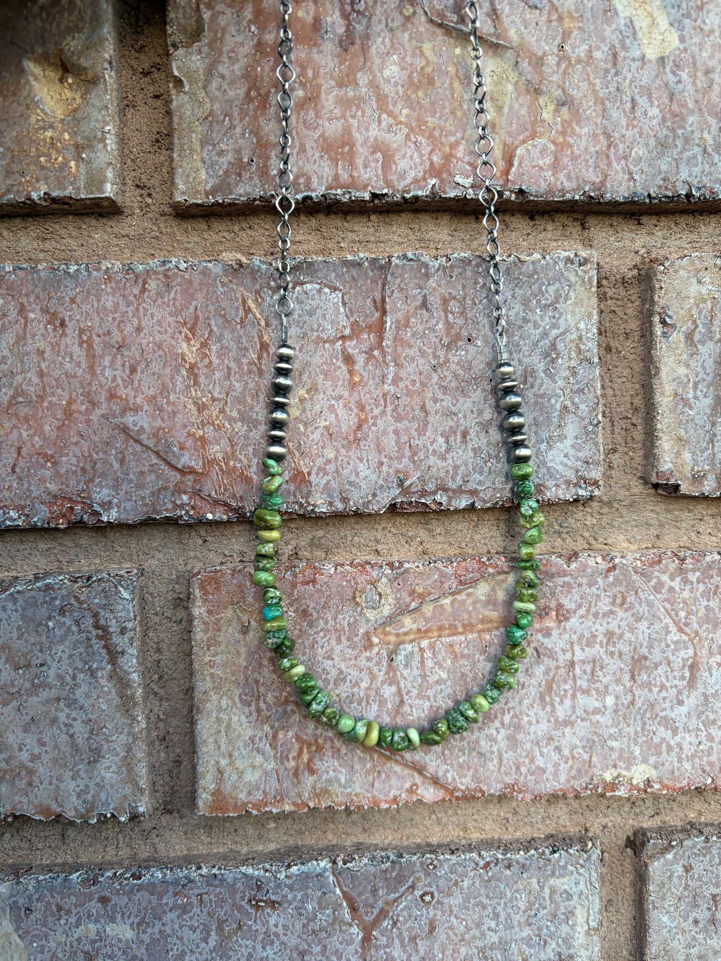 Sonoran Gold Turquoise Chip and Pearl Necklace