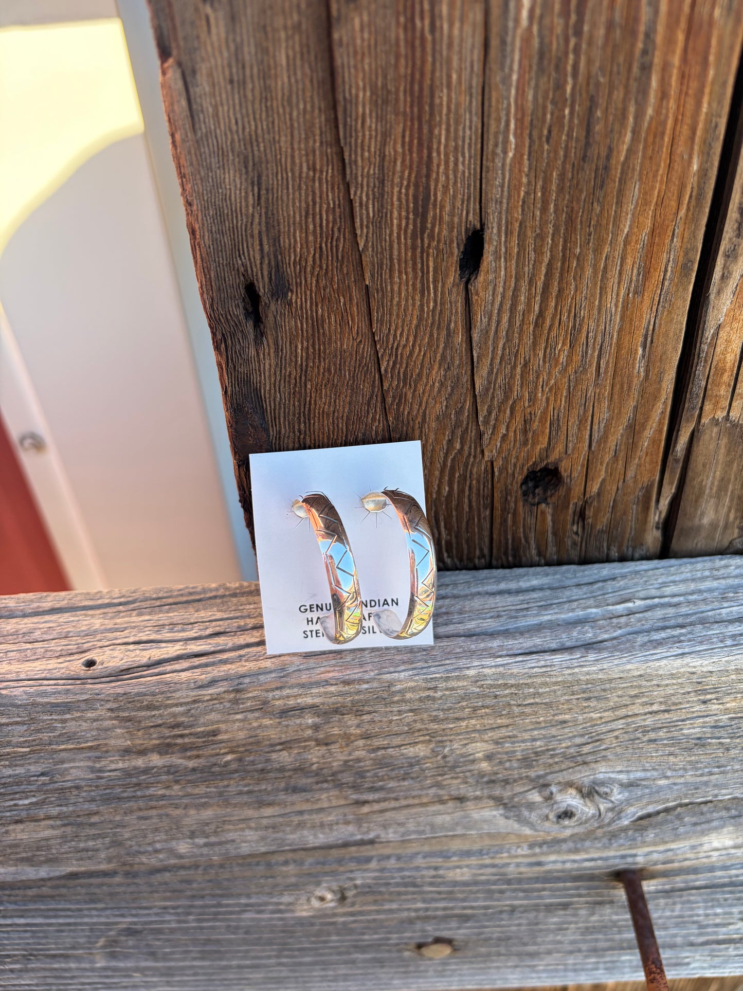 Large Zigzag Stamped Hoop Earrings