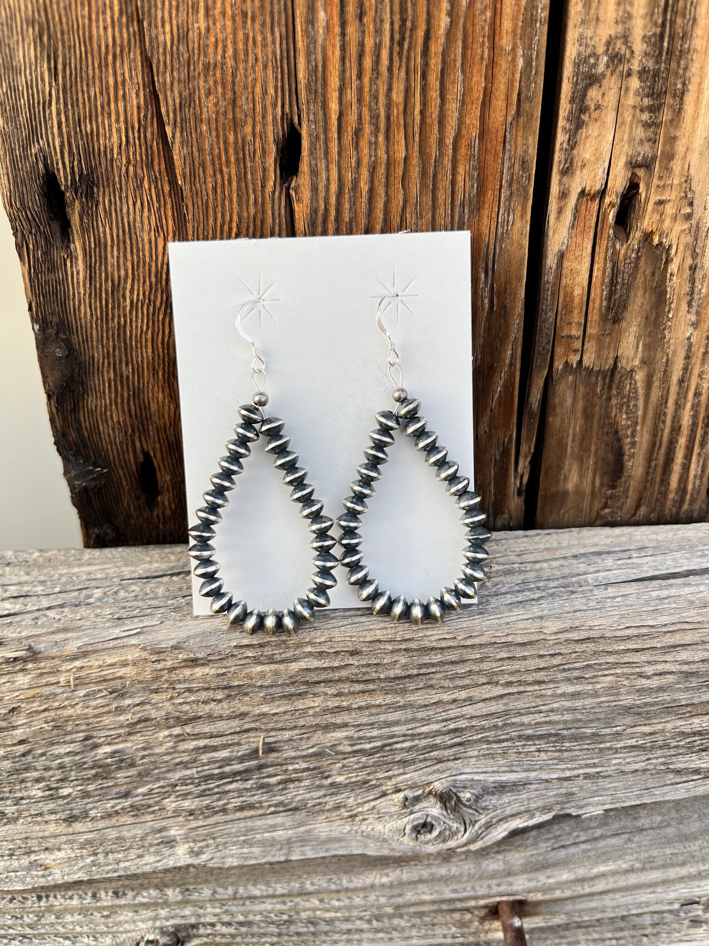 Navajo Pearl Disk Teardrop Earring