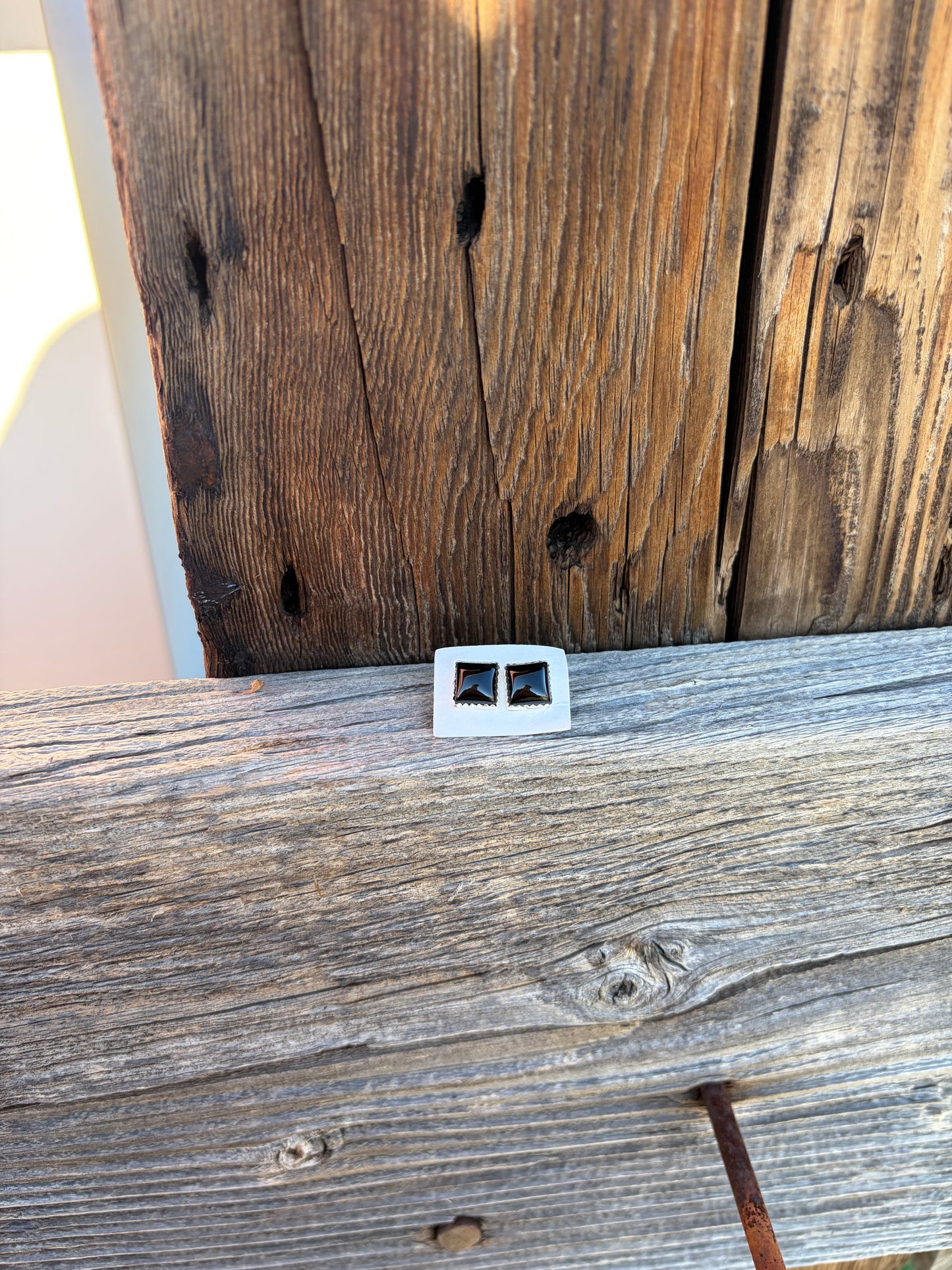 Square Onyx Studs