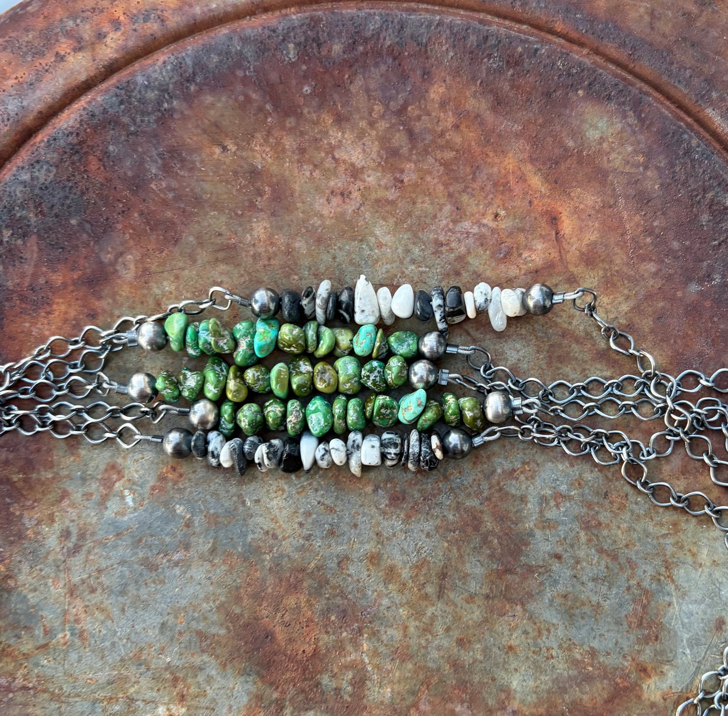 Sonoran Gold Turquoise Chip and Pearl Necklace