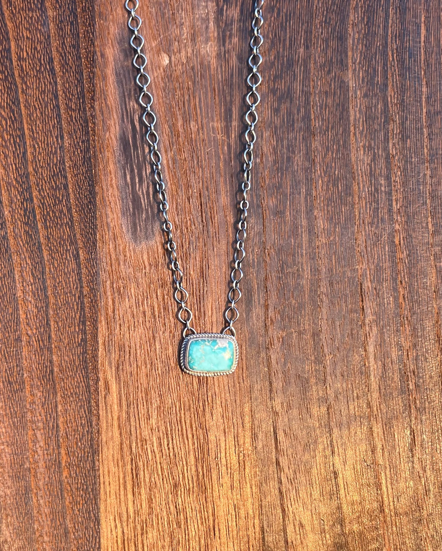 Light Blue Turquoise Chain Necklace