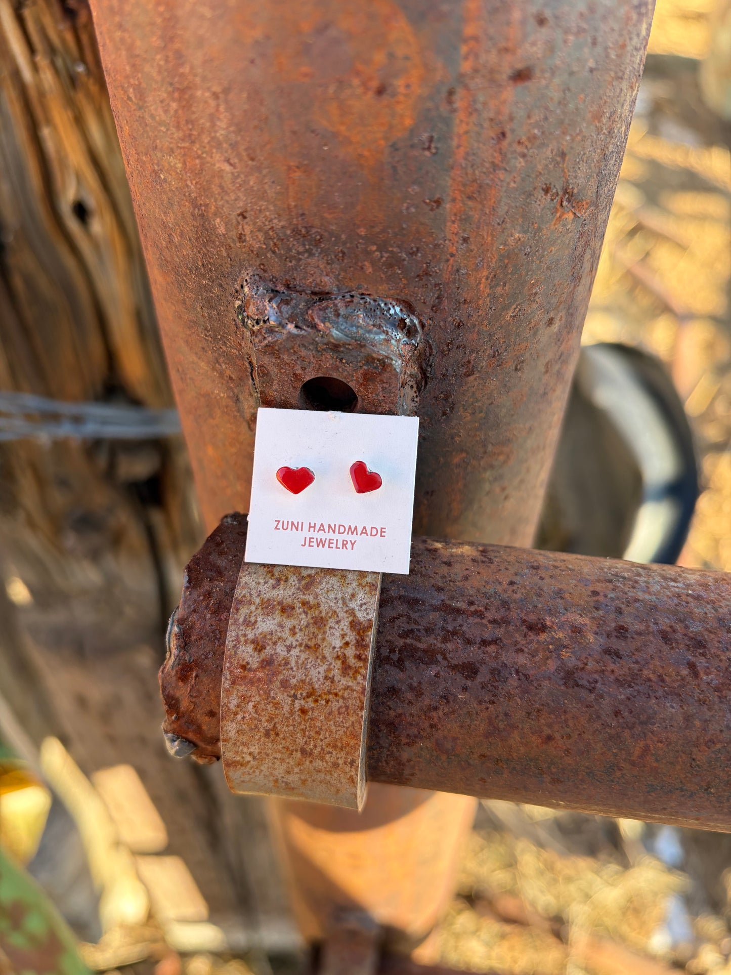 Coral Heart Studs