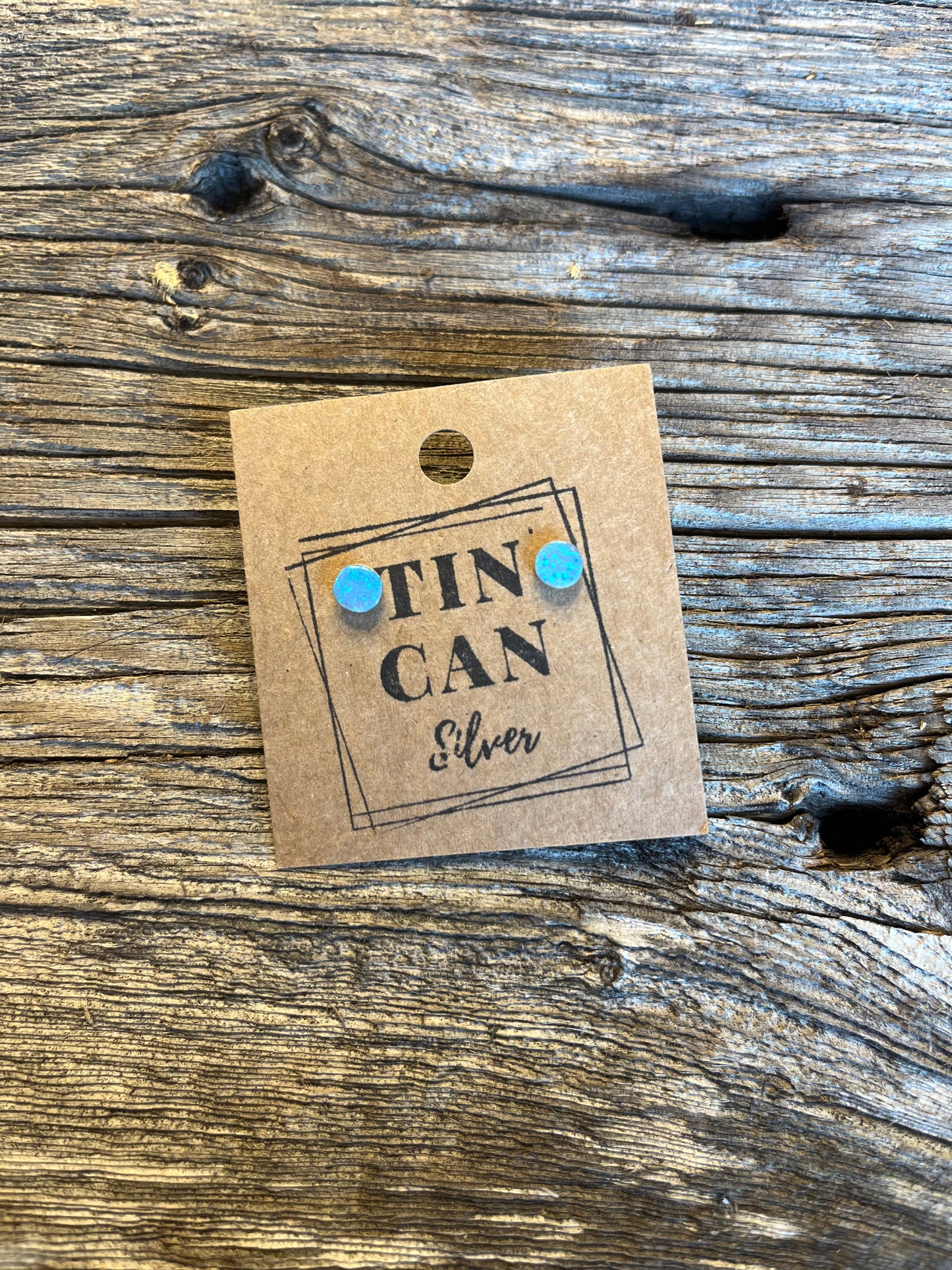 Light Blue Opal Studs