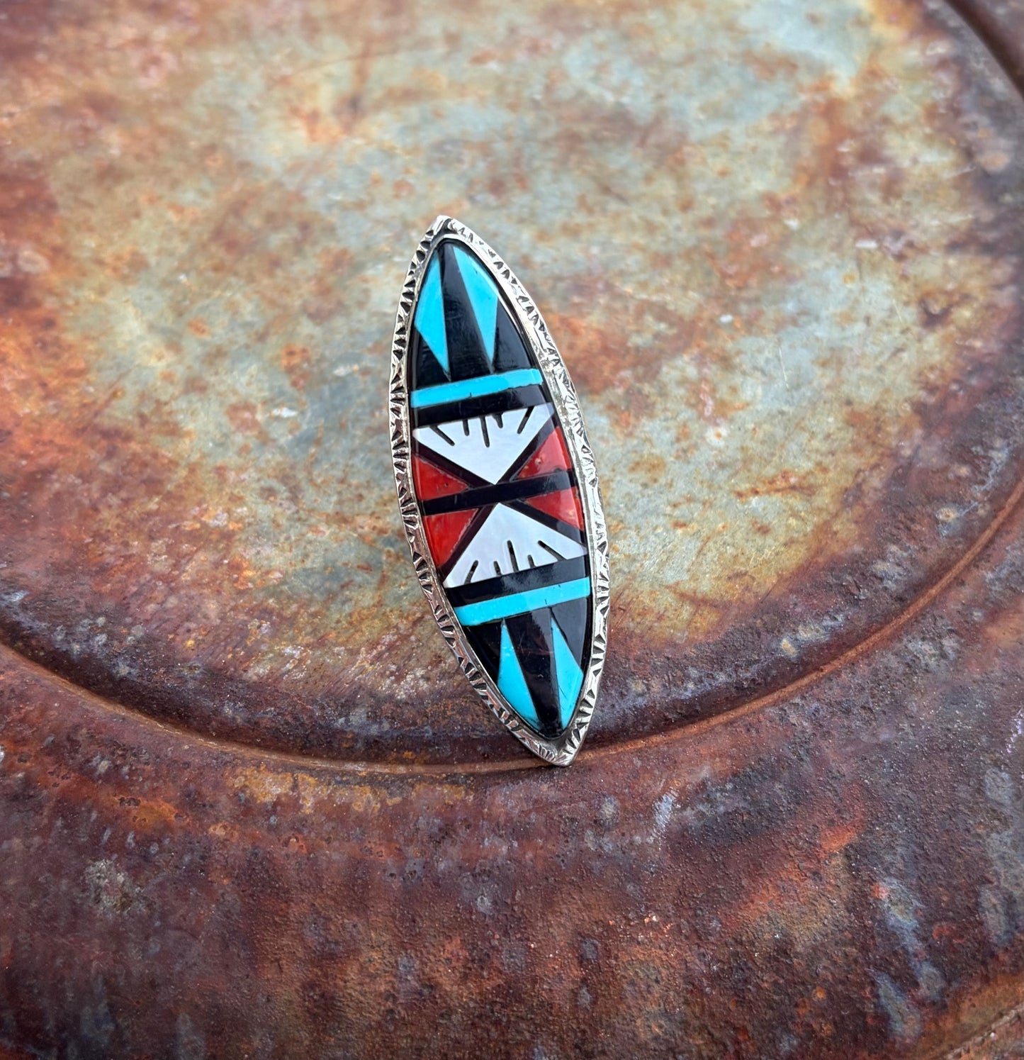 Zuni-Made Multi Stone Ring