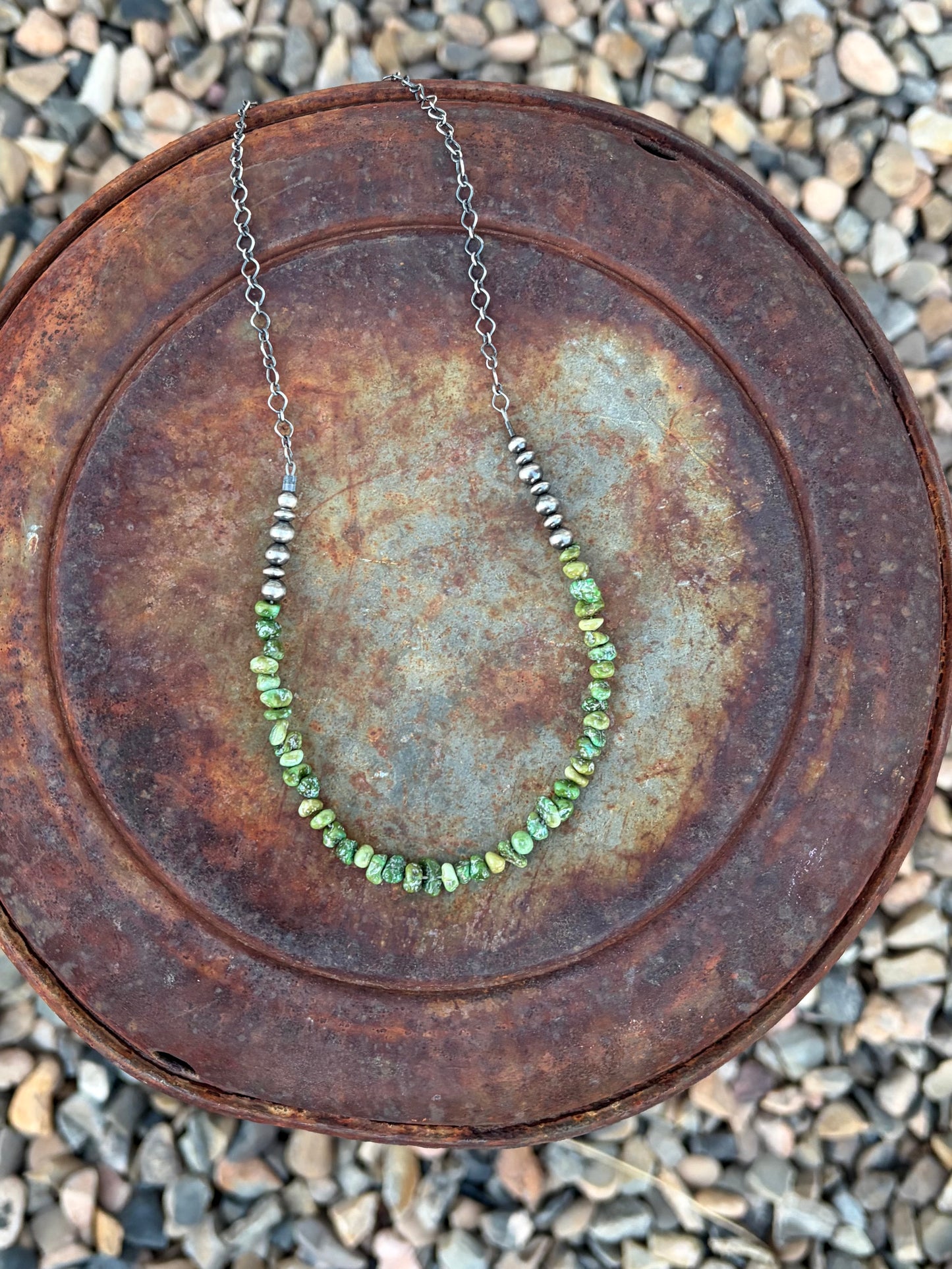 Sonoran Gold Turquoise Chip and Pearl Necklace