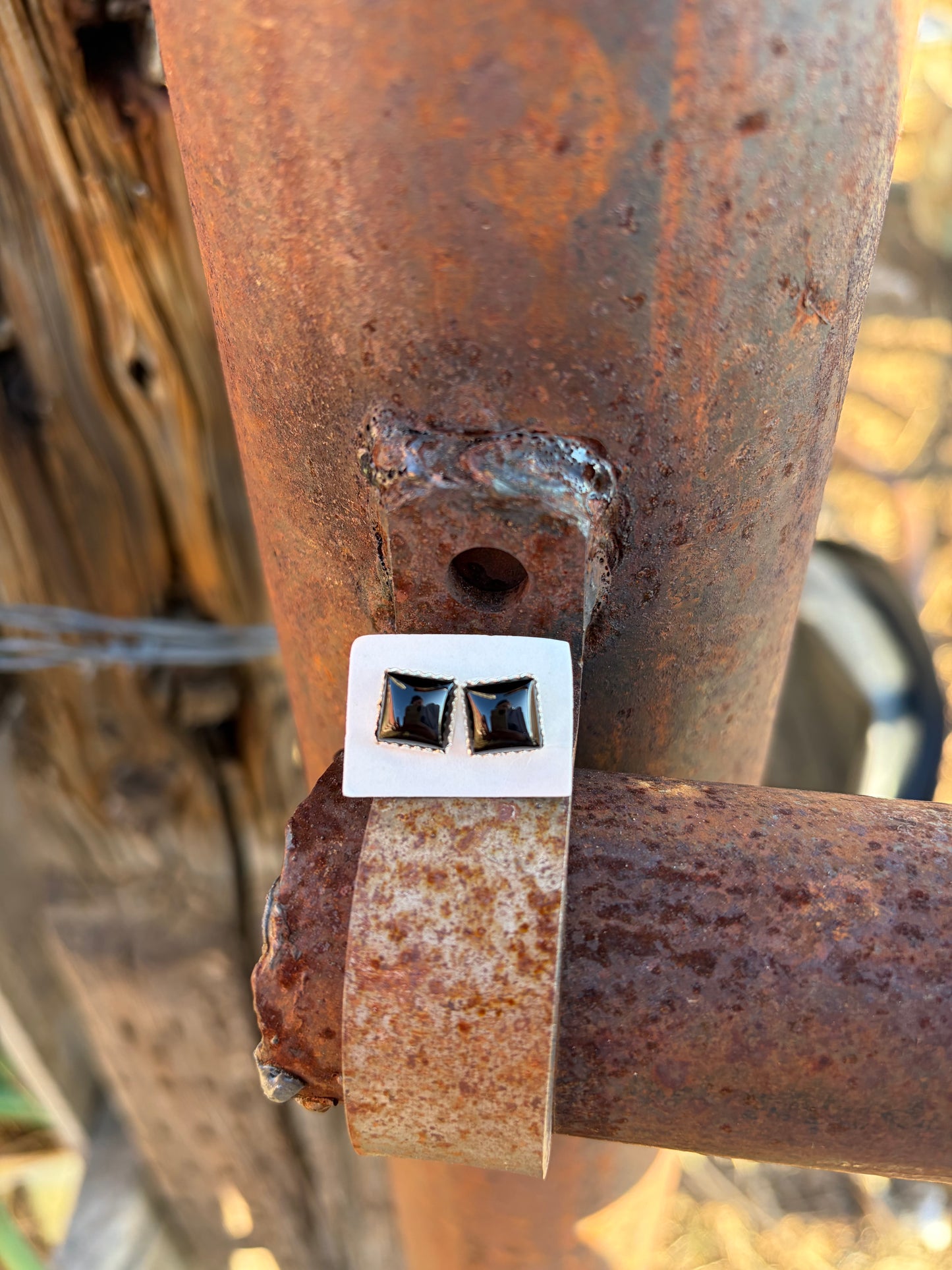 Square Onyx Studs