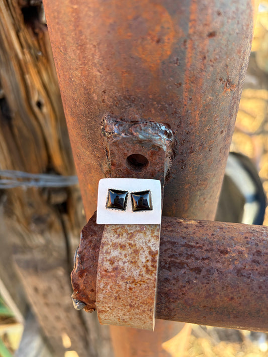 Square Onyx Studs